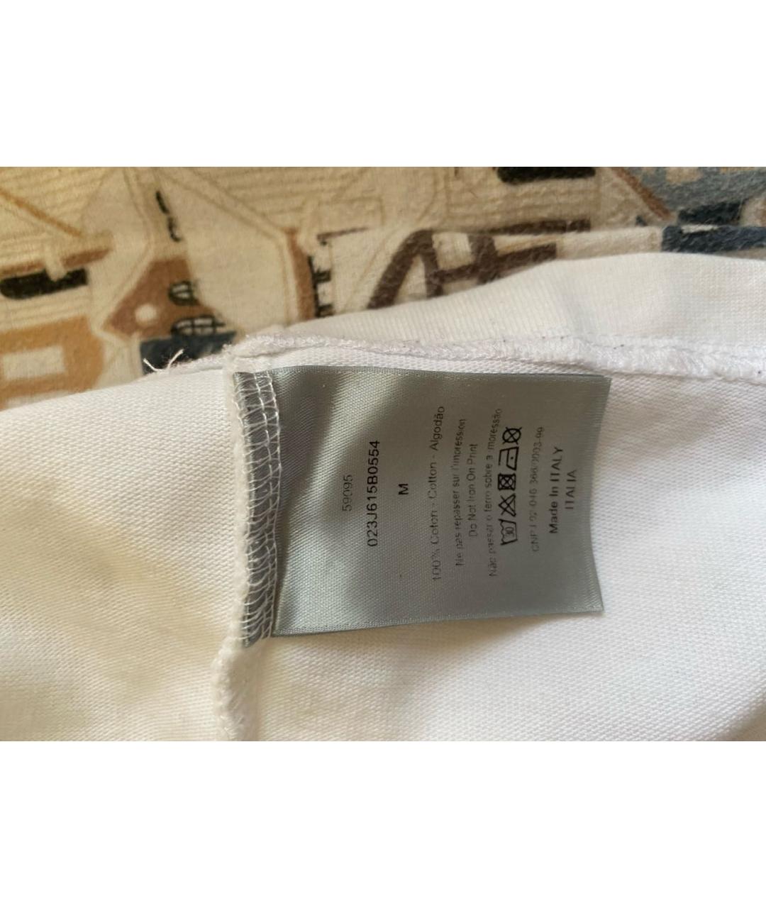 CHRISTIAN DIOR Белая хлопковая футболка, фото 5