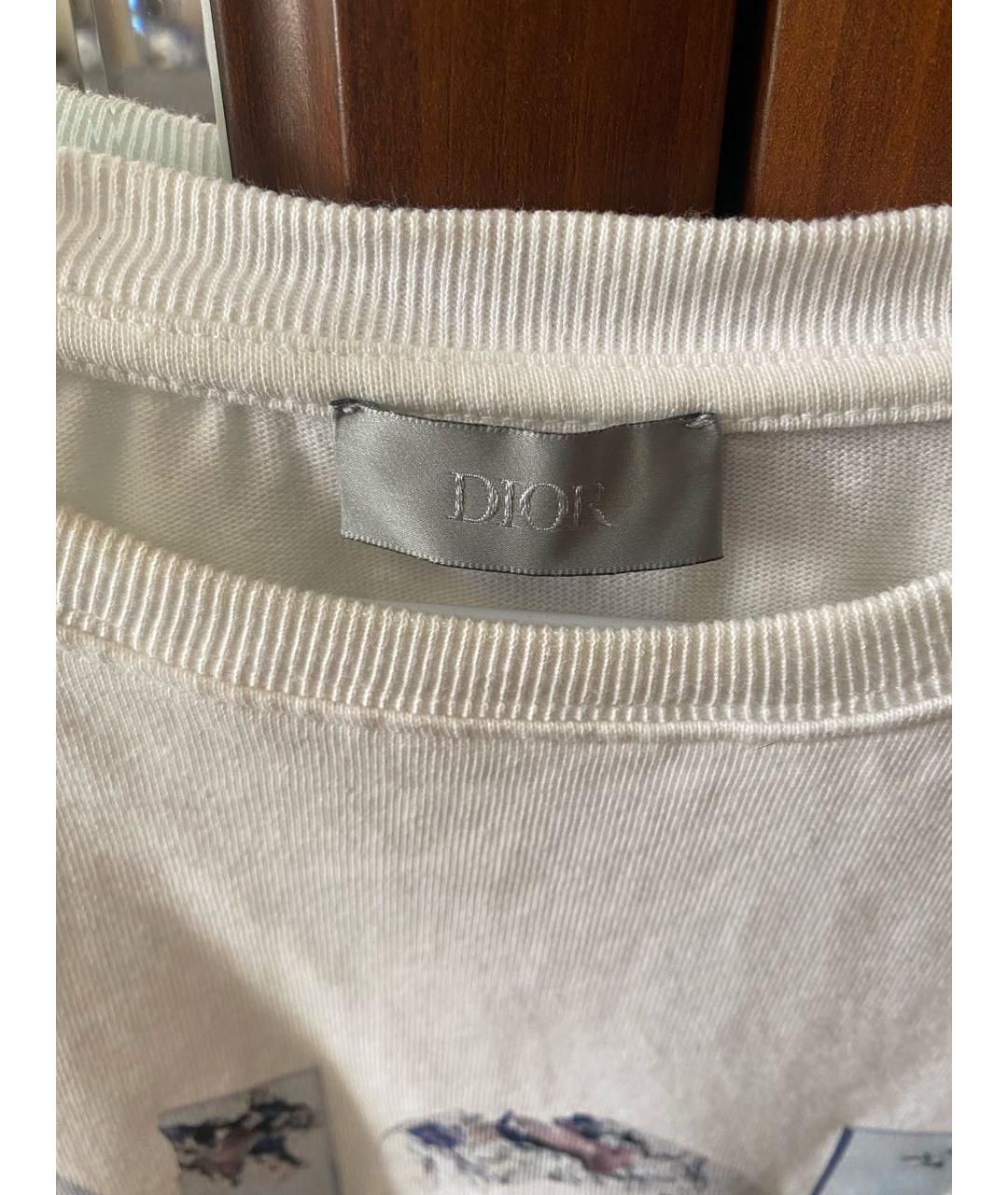 CHRISTIAN DIOR Белая хлопковая футболка, фото 3