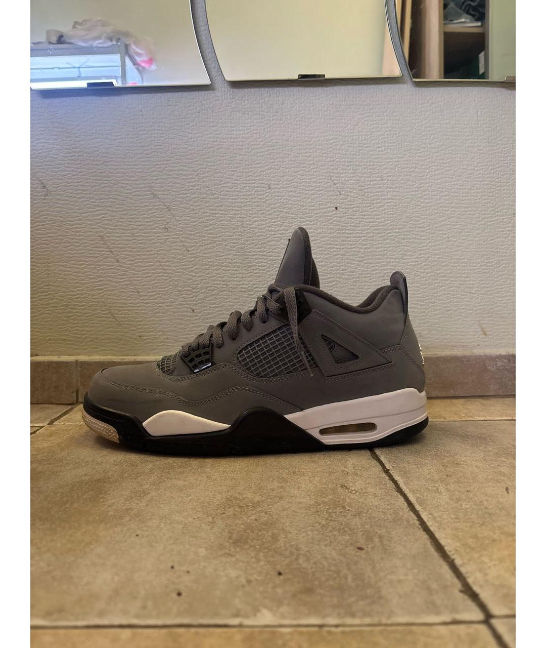 JORDAN Серые высокие кроссовки / кеды из искусственной кожи, фото 6