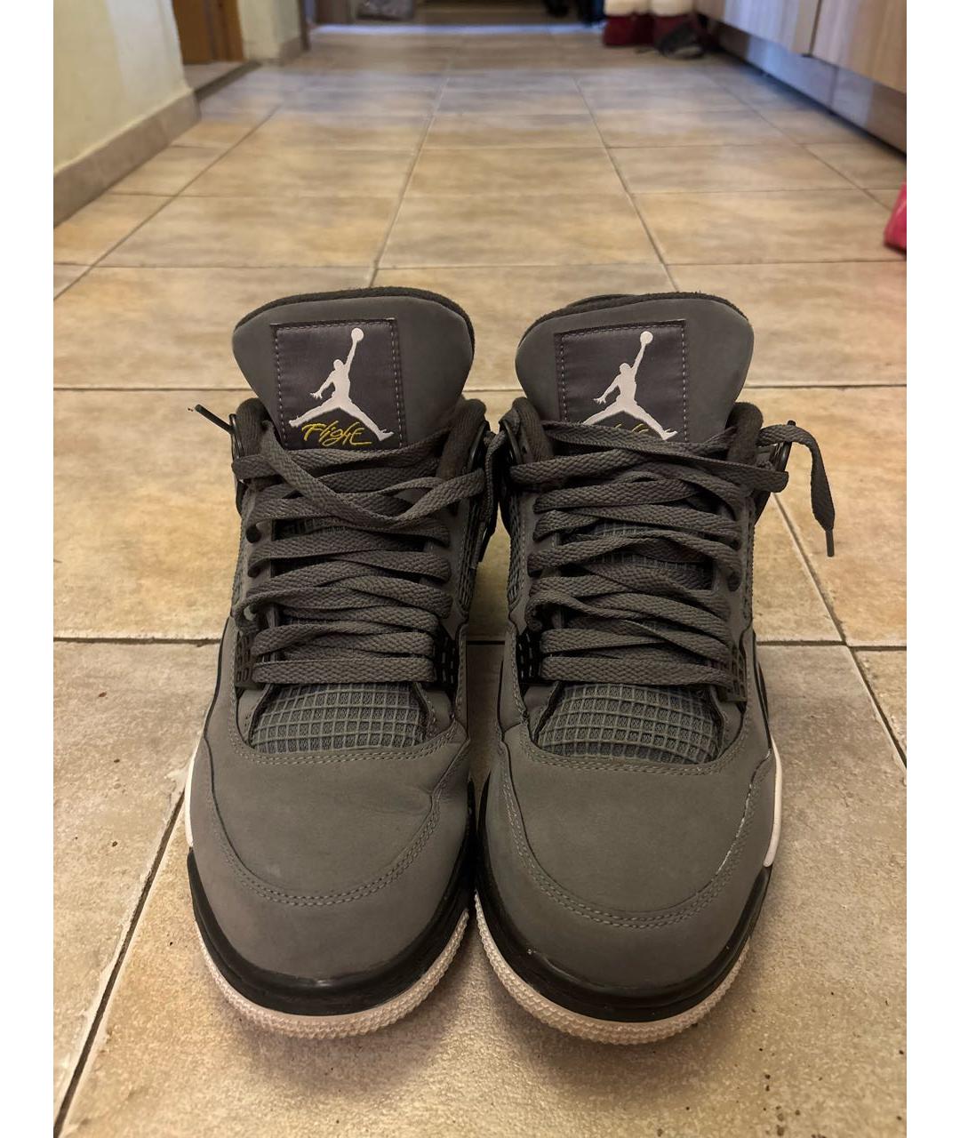 JORDAN Серые высокие кроссовки / кеды из искусственной кожи, фото 2