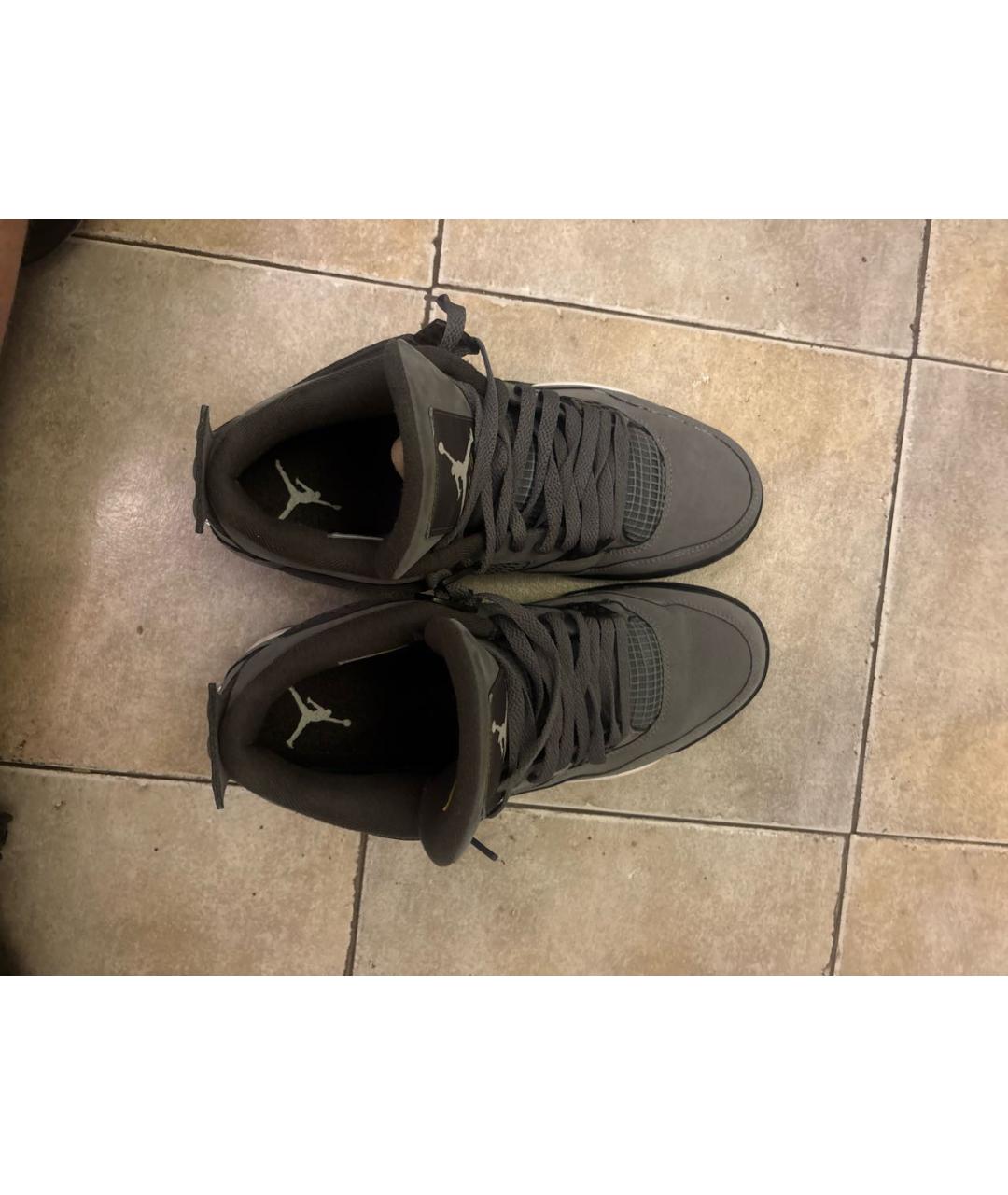 JORDAN Серые высокие кроссовки / кеды из искусственной кожи, фото 3