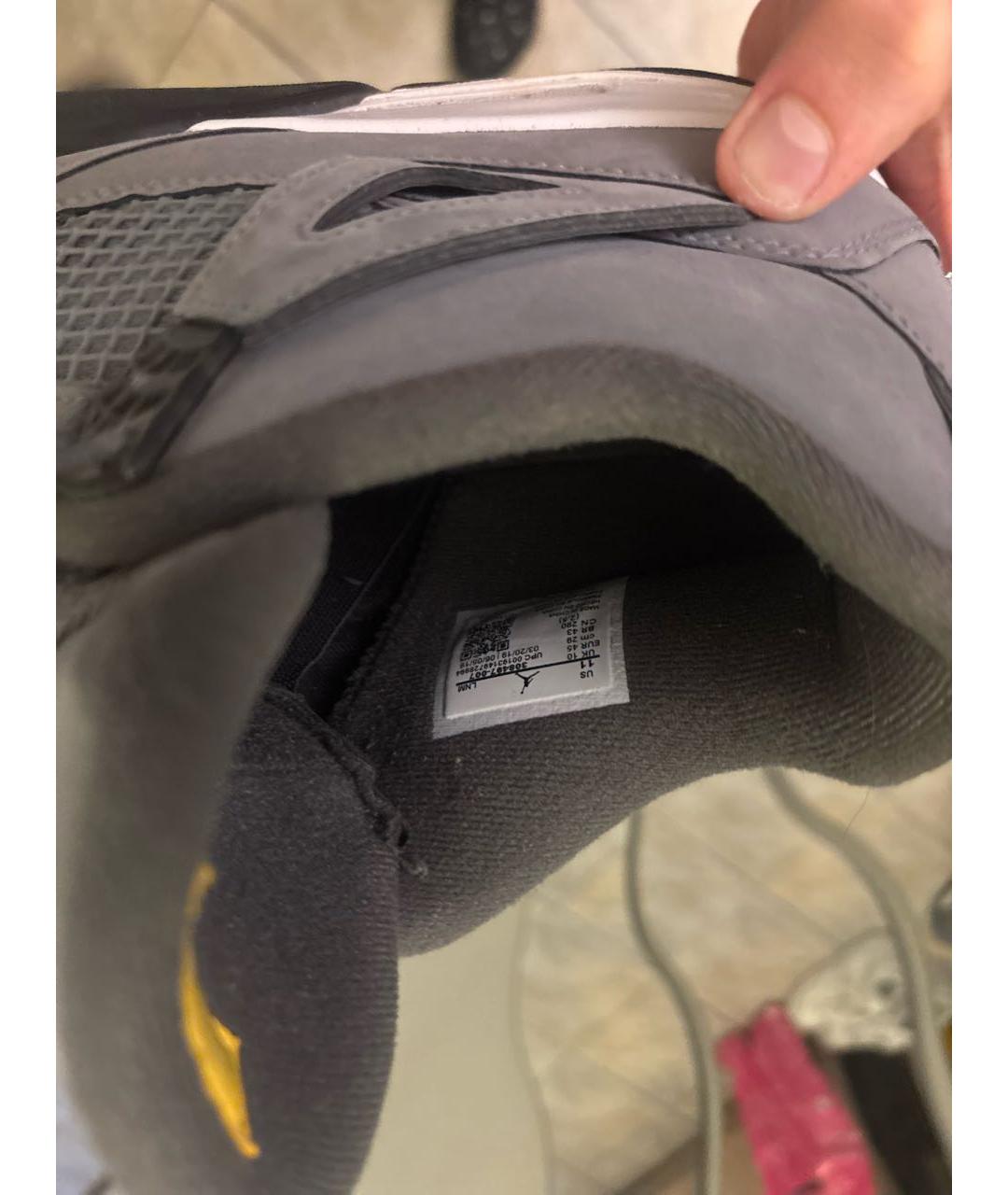 JORDAN Серые высокие кроссовки / кеды из искусственной кожи, фото 5