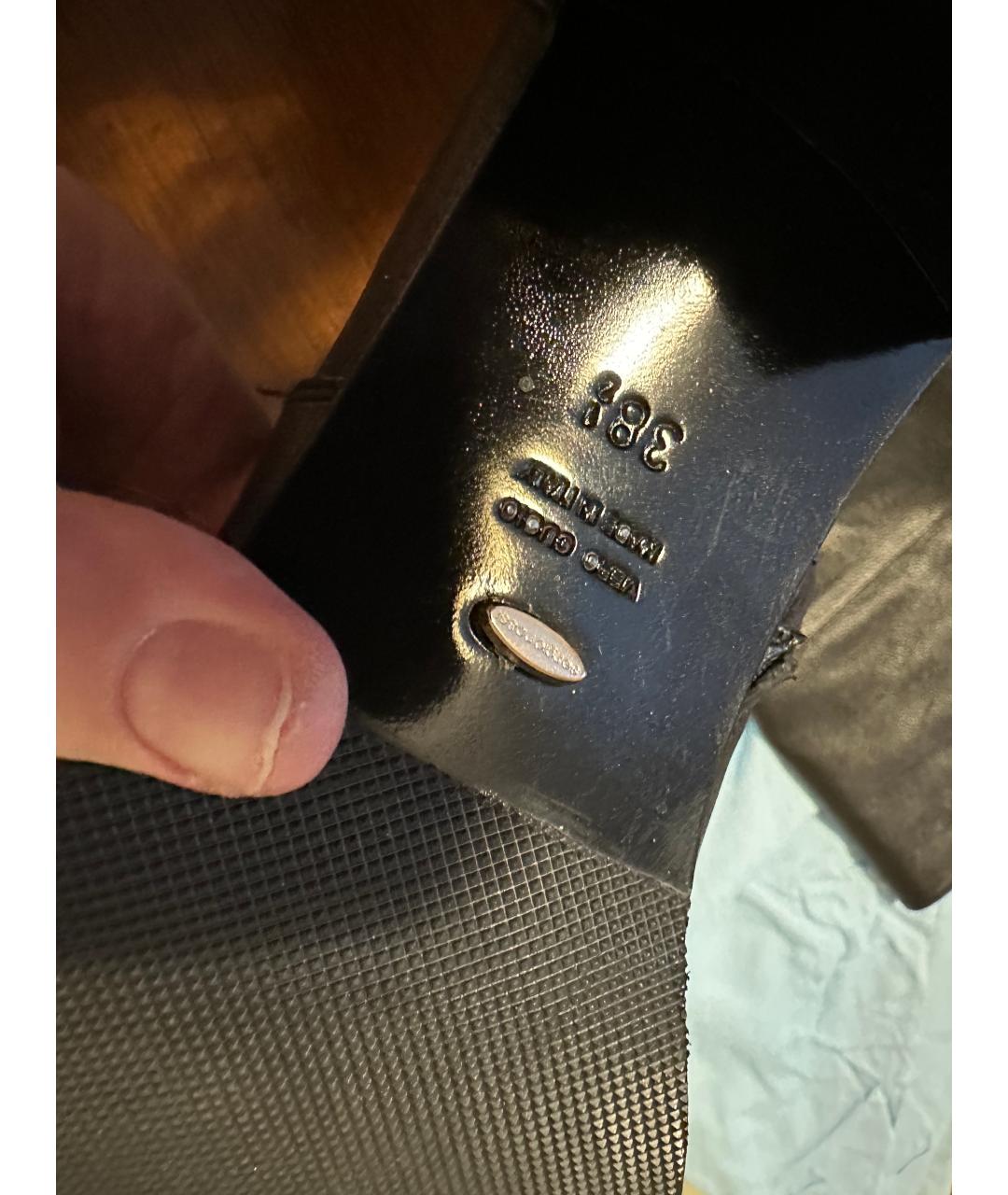 SERGIO ROSSI Черные кожаные сапоги, фото 5