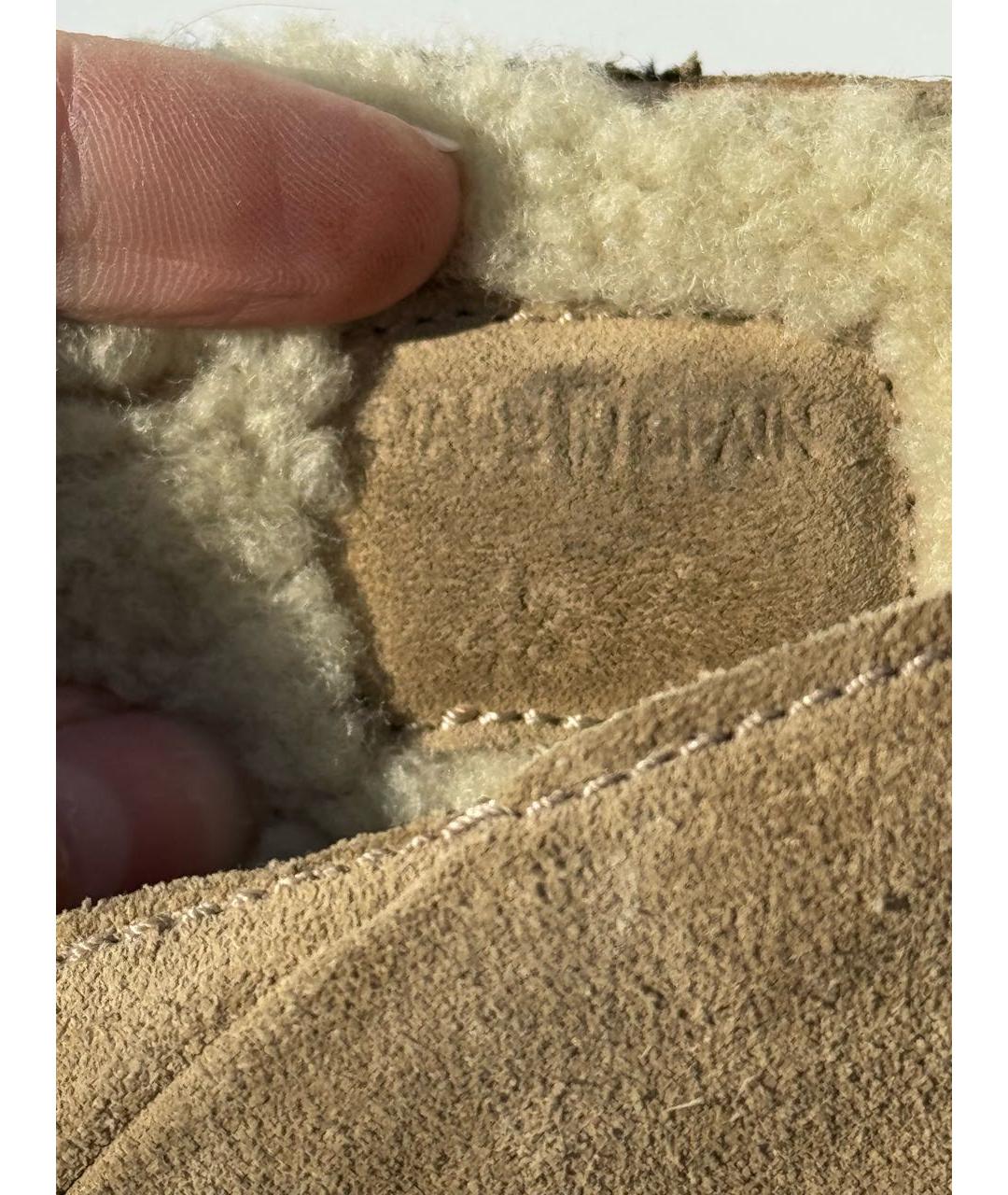 JIL SANDER Бежевые замшевые низкие ботинки, фото 5