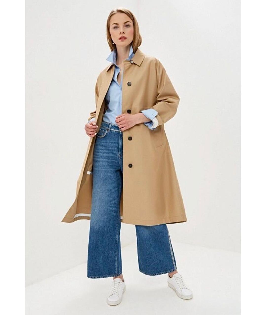 WEEKEND MAX MARA Бежевый хлопковый тренч/плащ, фото 8