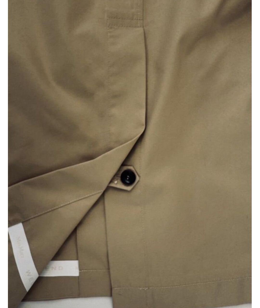 WEEKEND MAX MARA Бежевый хлопковый тренч/плащ, фото 6