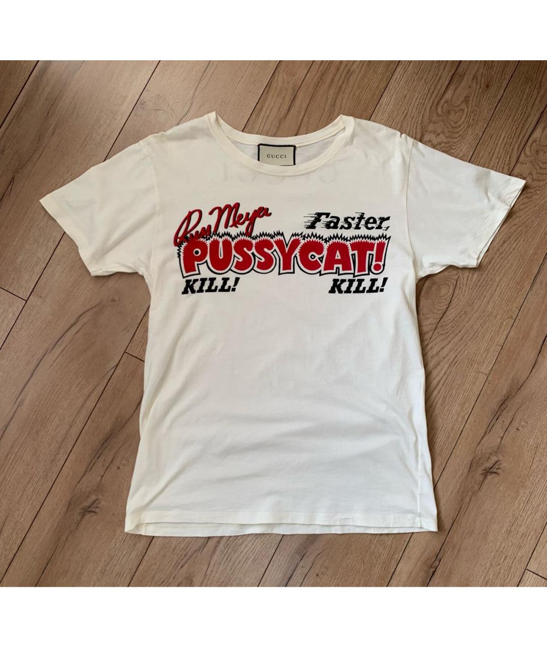 GUCCI Белая хлопковая футболка, фото 4