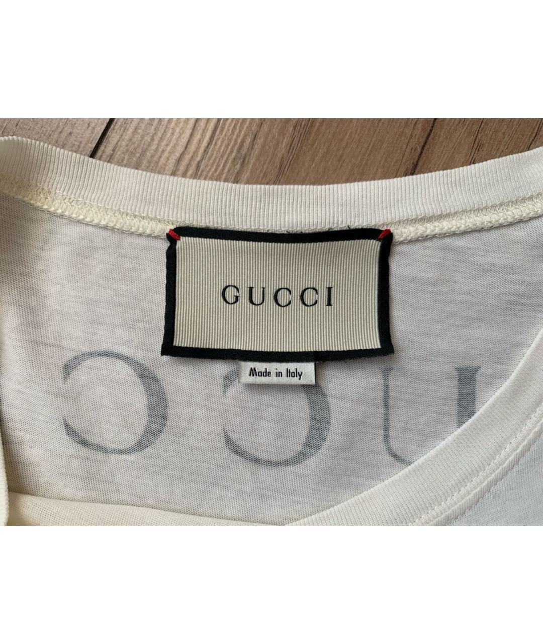 GUCCI Белая хлопковая футболка, фото 3
