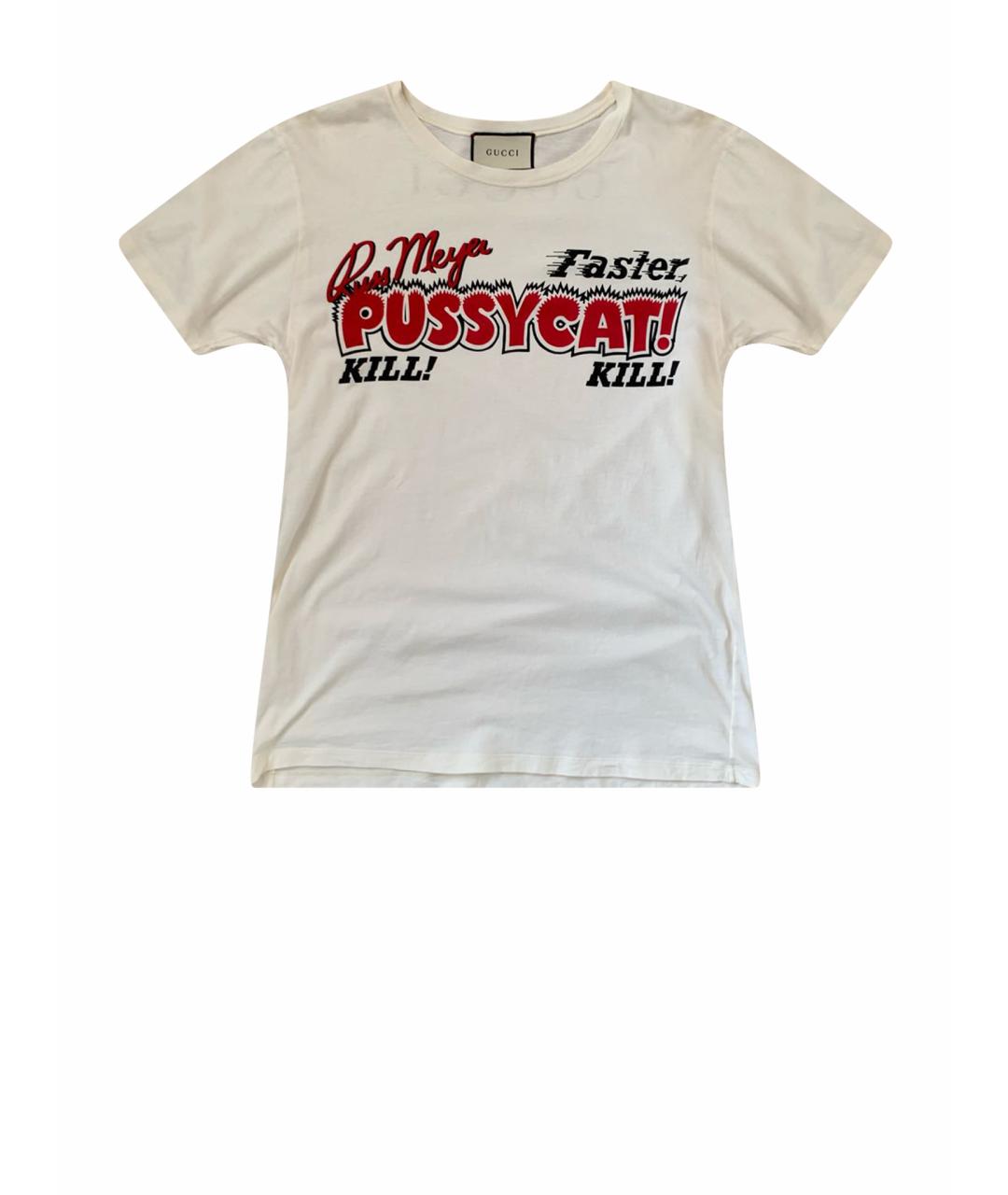 GUCCI Белая хлопковая футболка, фото 1