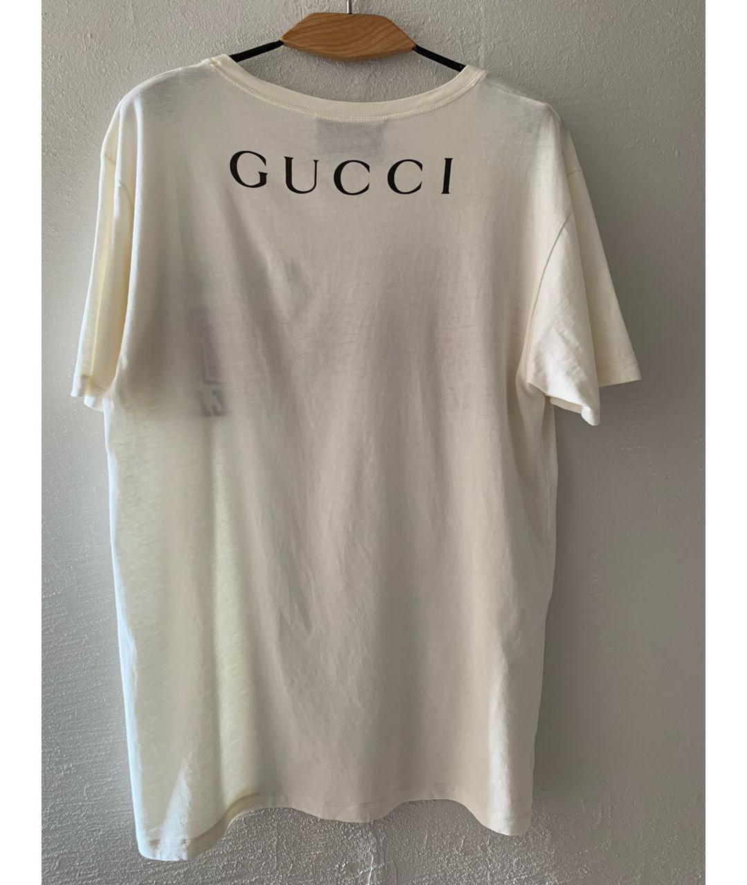 GUCCI Белая хлопковая футболка, фото 2