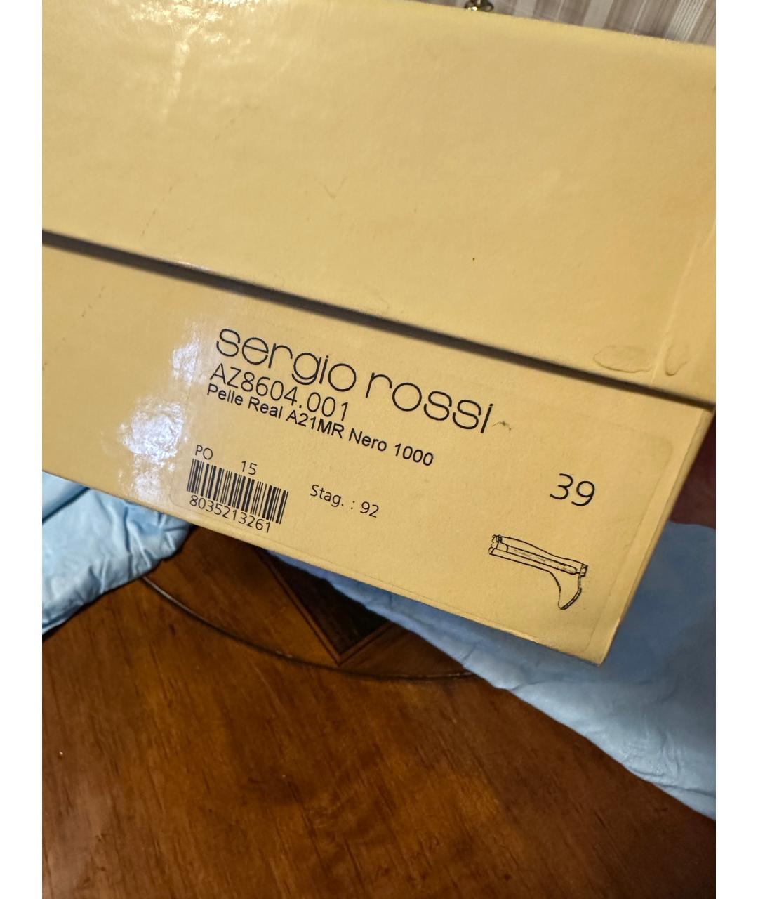 SERGIO ROSSI Черные кожаные сапоги, фото 4