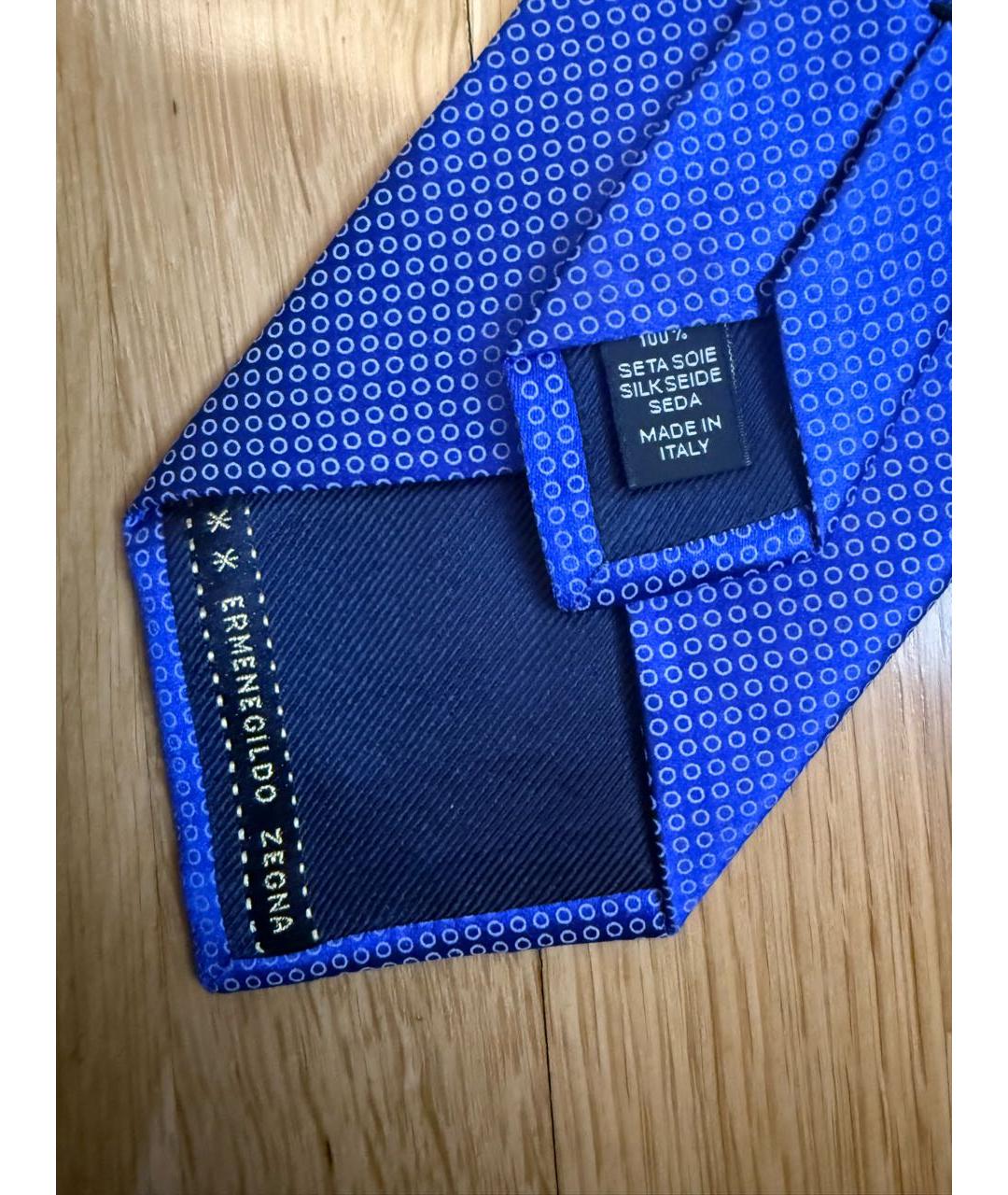 ERMENEGILDO ZEGNA XXX Синий шелковый галстук, фото 5