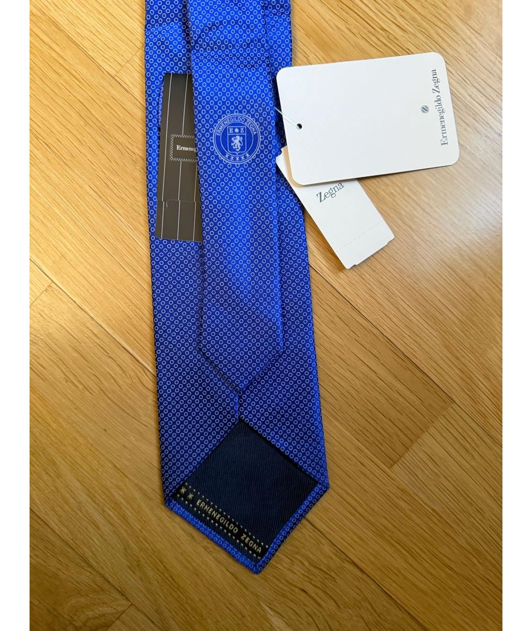 ERMENEGILDO ZEGNA XXX Синий шелковый галстук, фото 4