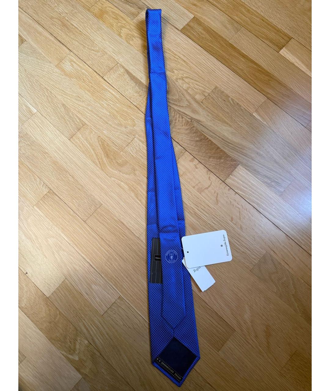 ERMENEGILDO ZEGNA XXX Синий шелковый галстук, фото 3