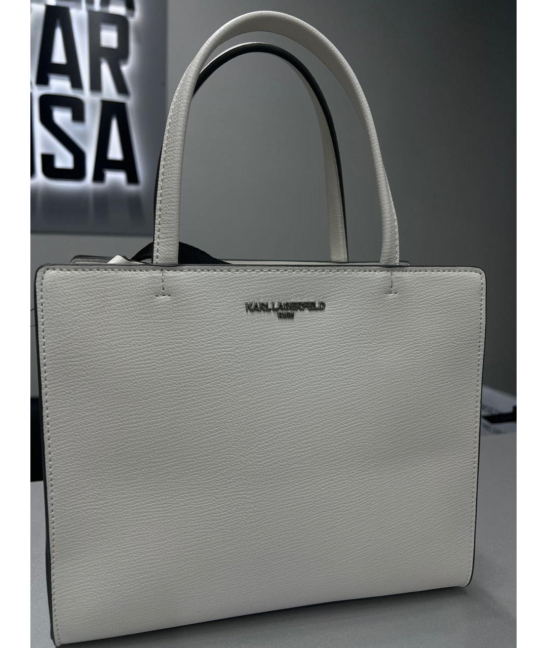 KARL LAGERFELD Белая сумка тоут из искусственной кожи, фото 5