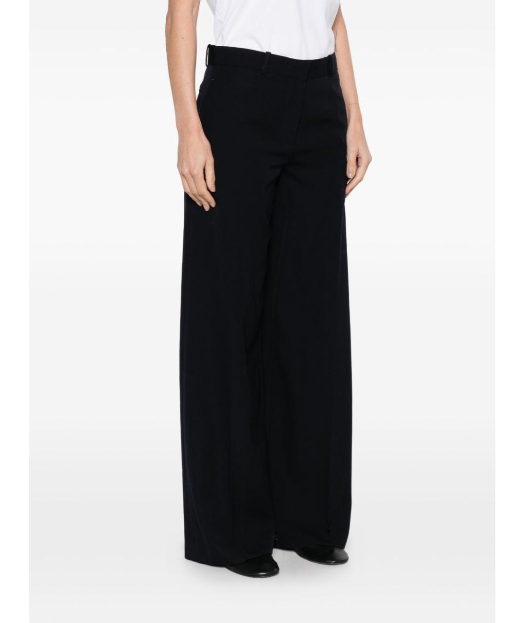 THE ROW Темно-синие шерстяные прямые брюки, фото 3