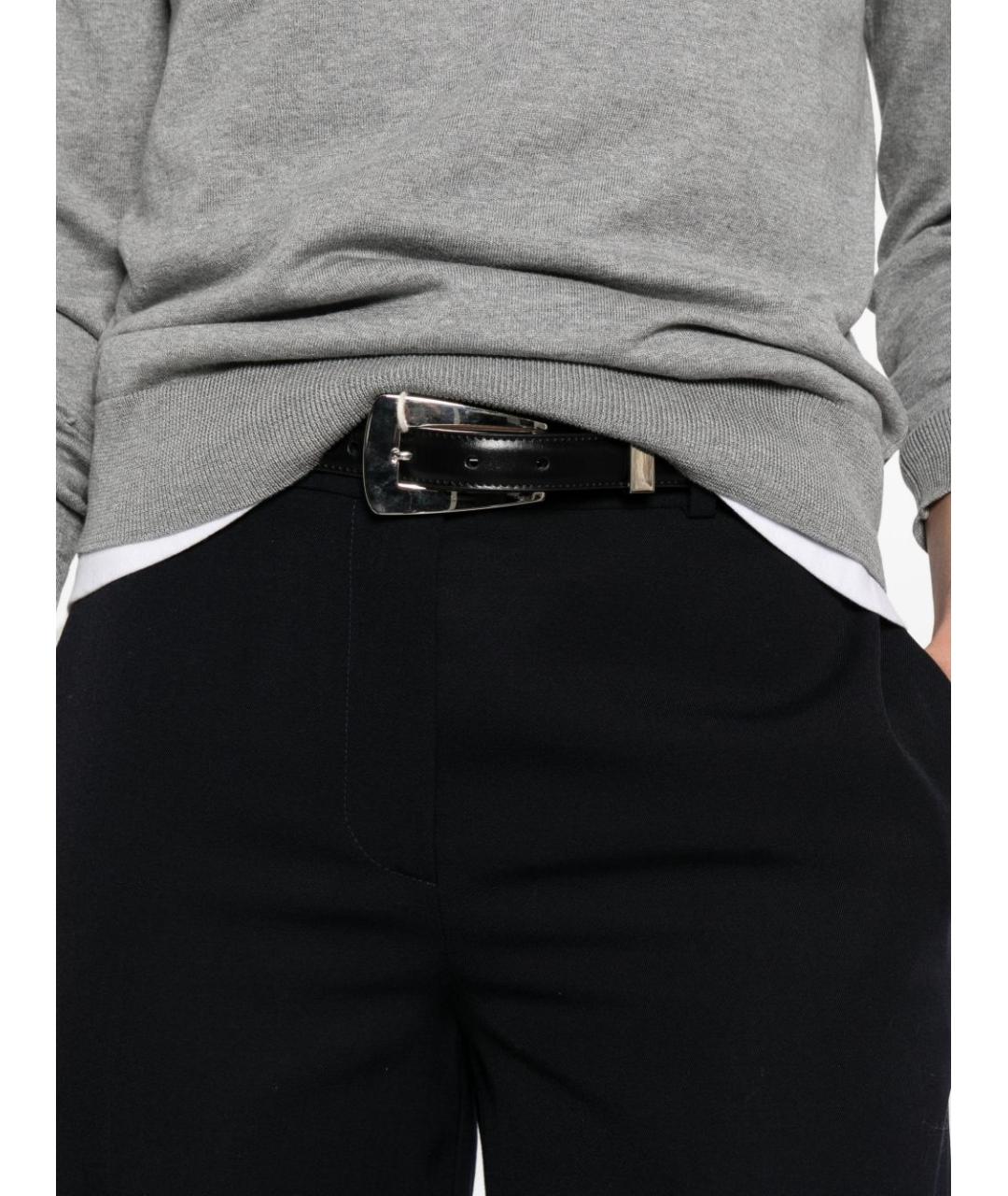 THE ROW Темно-синие шерстяные прямые брюки, фото 5