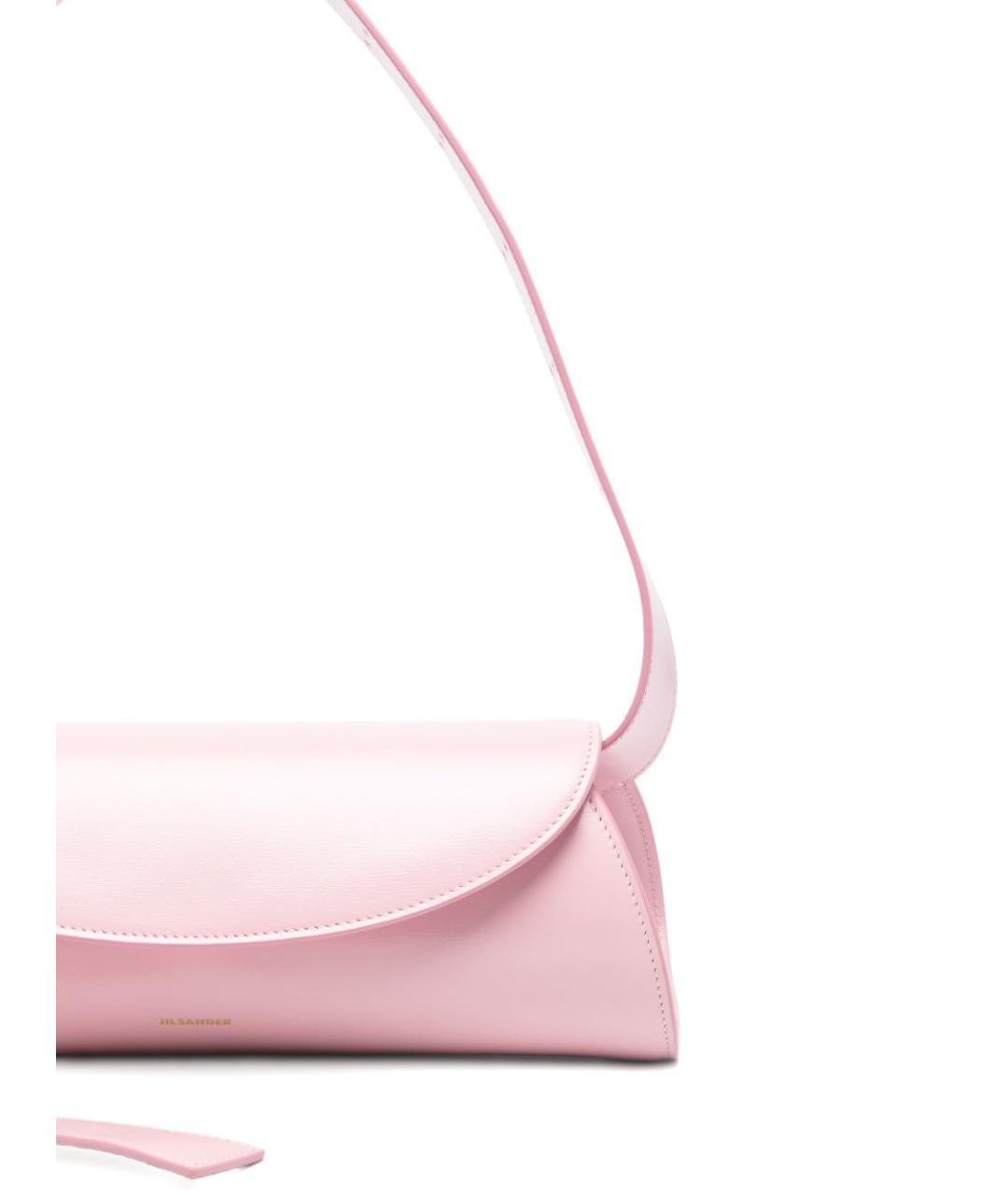 JIL SANDER Розовая кожаная сумка через плечо, фото 3