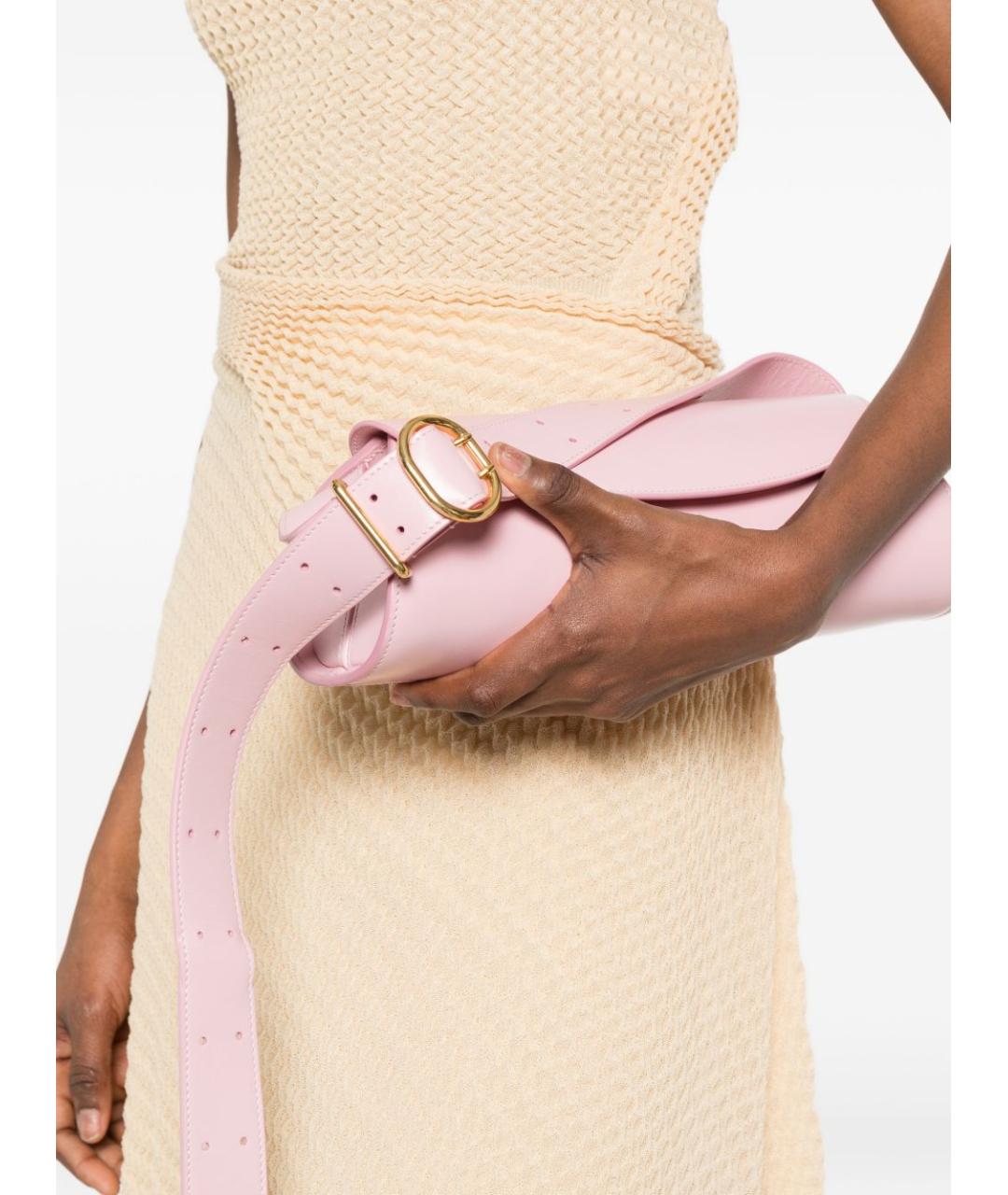 JIL SANDER Розовая кожаная сумка через плечо, фото 4