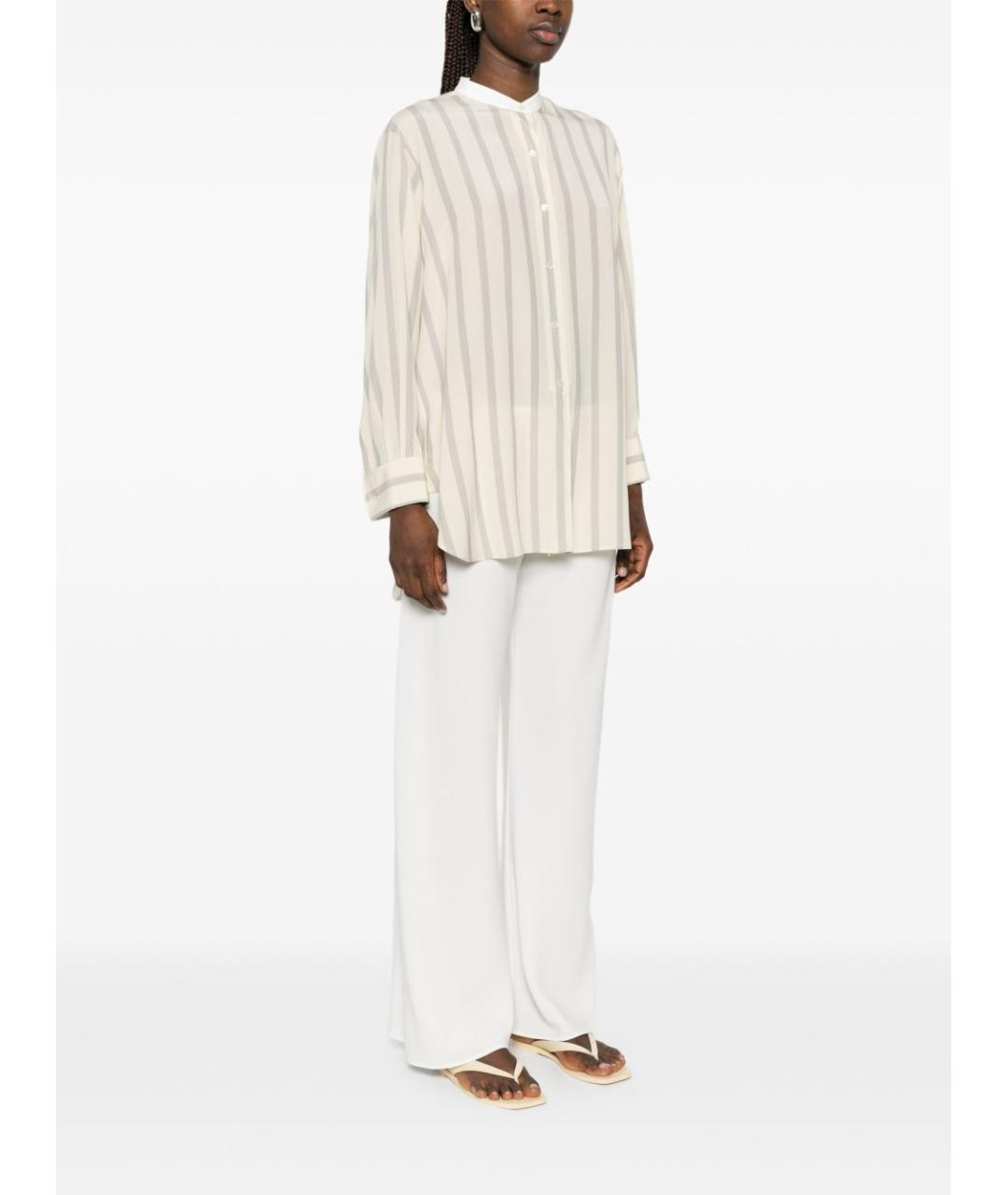 THE ROW Бежевая шелковая рубашка, фото 5