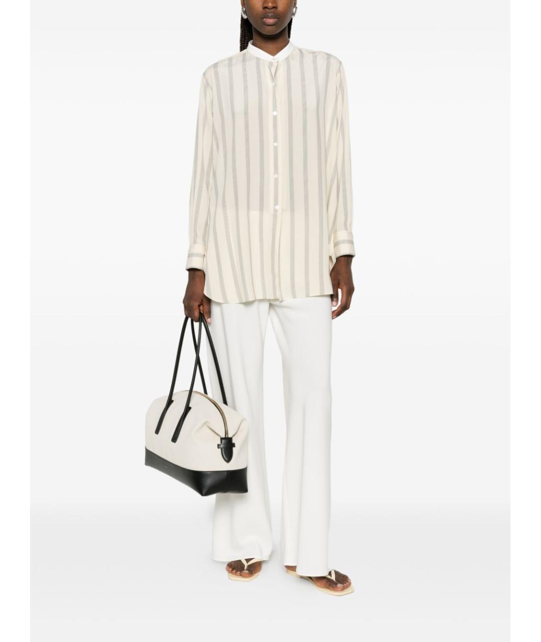 THE ROW Бежевая шелковая рубашка, фото 2