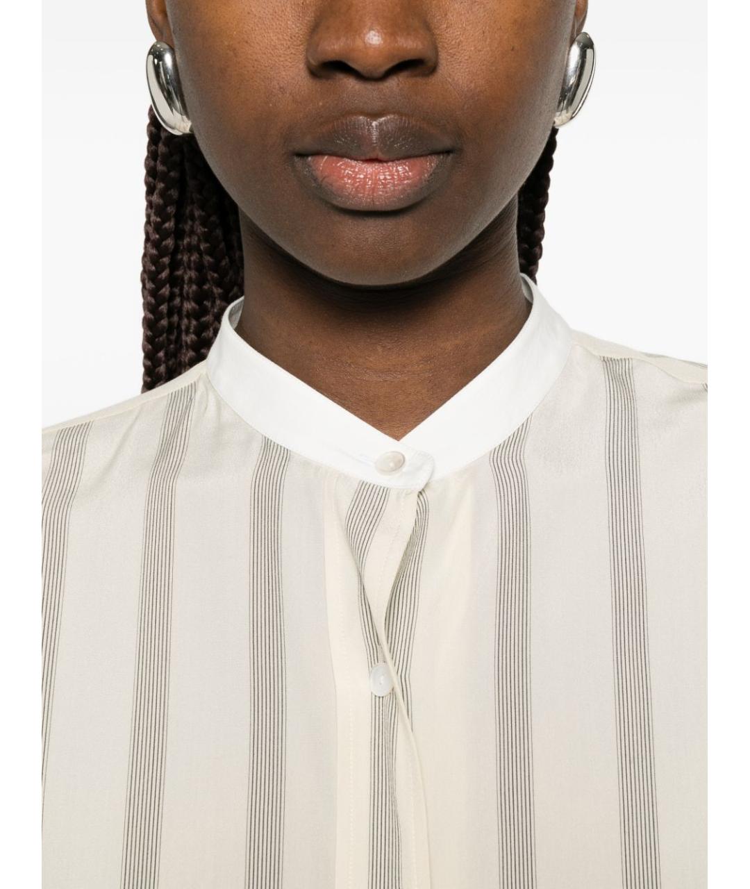 THE ROW Бежевая шелковая рубашка, фото 3