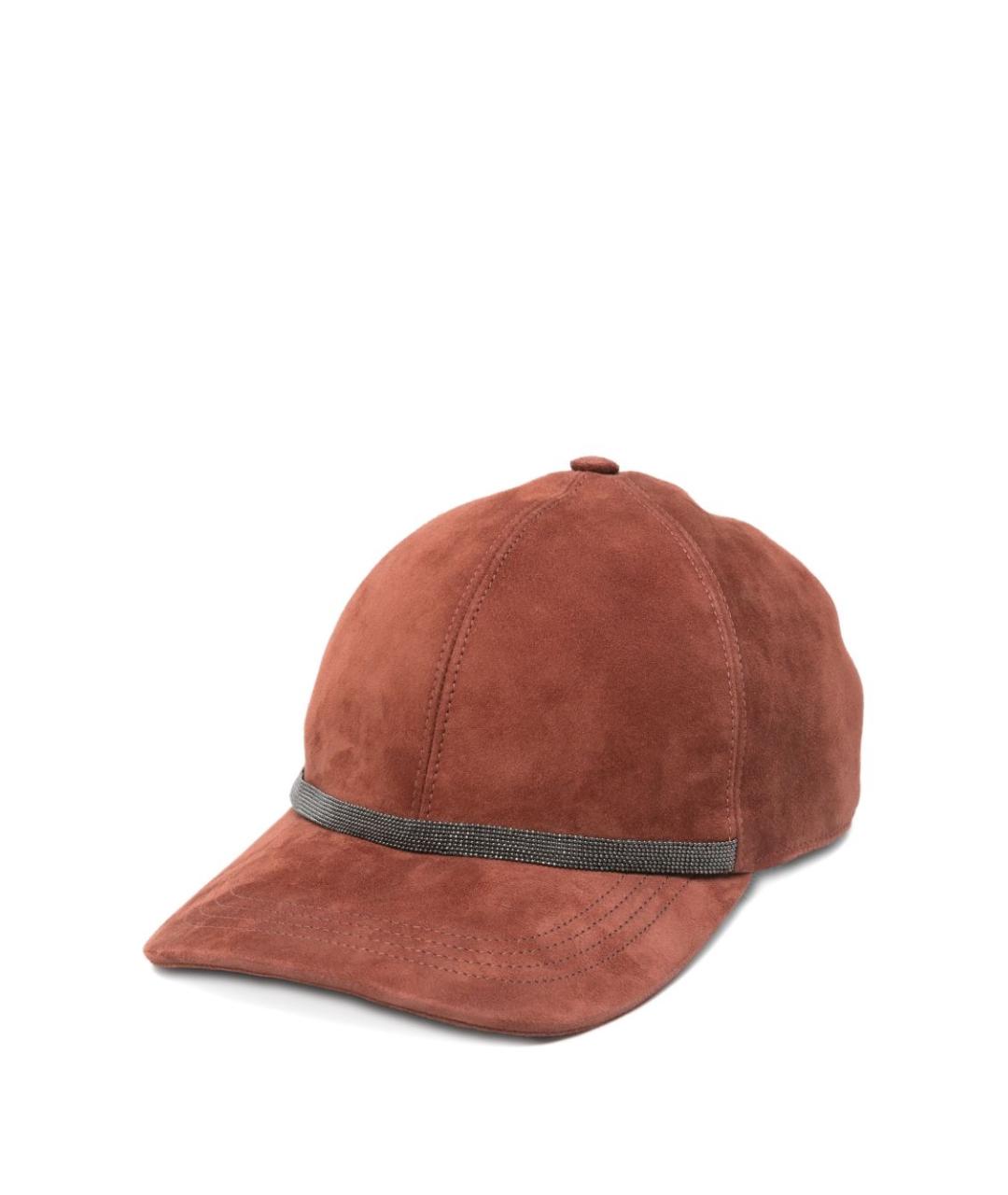 BRUNELLO CUCINELLI Красная кожаная кепка, фото 1