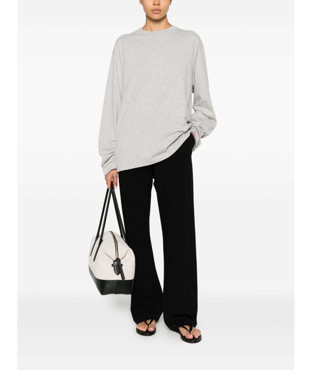 THE ROW Черные хлопковые прямые брюки, фото 3