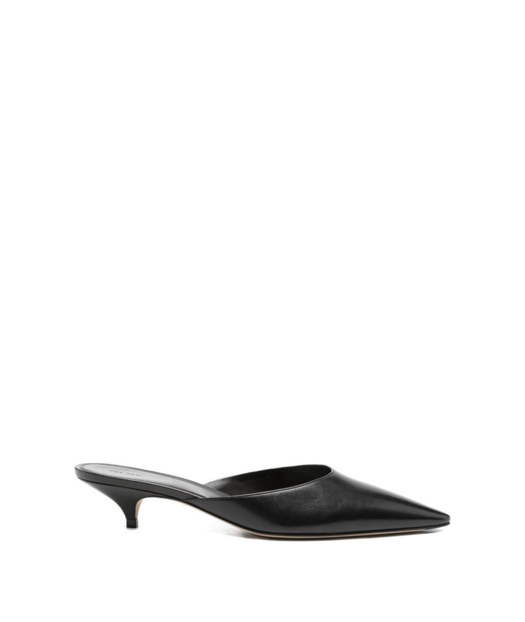 THE ROW Черные кожаные мюли, фото 1
