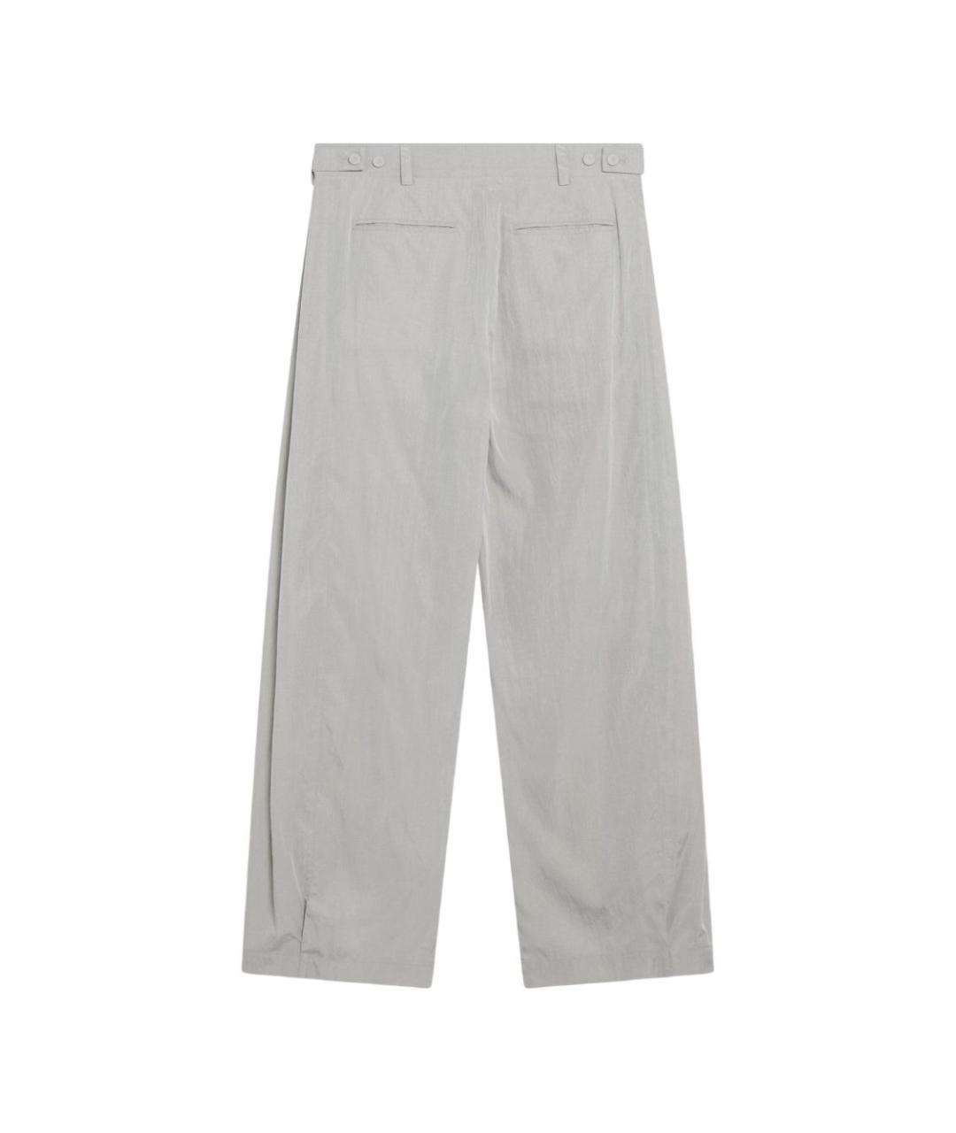 THE ROW Серые шелковые прямые брюки, фото 2