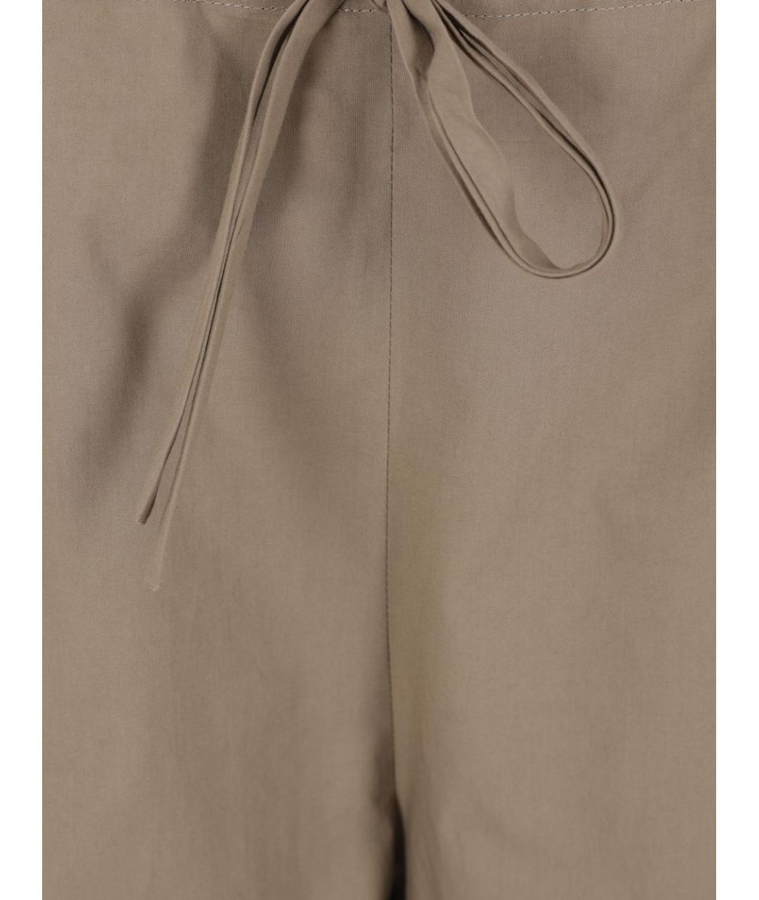 THE ROW Хаки хлопковые прямые брюки, фото 3