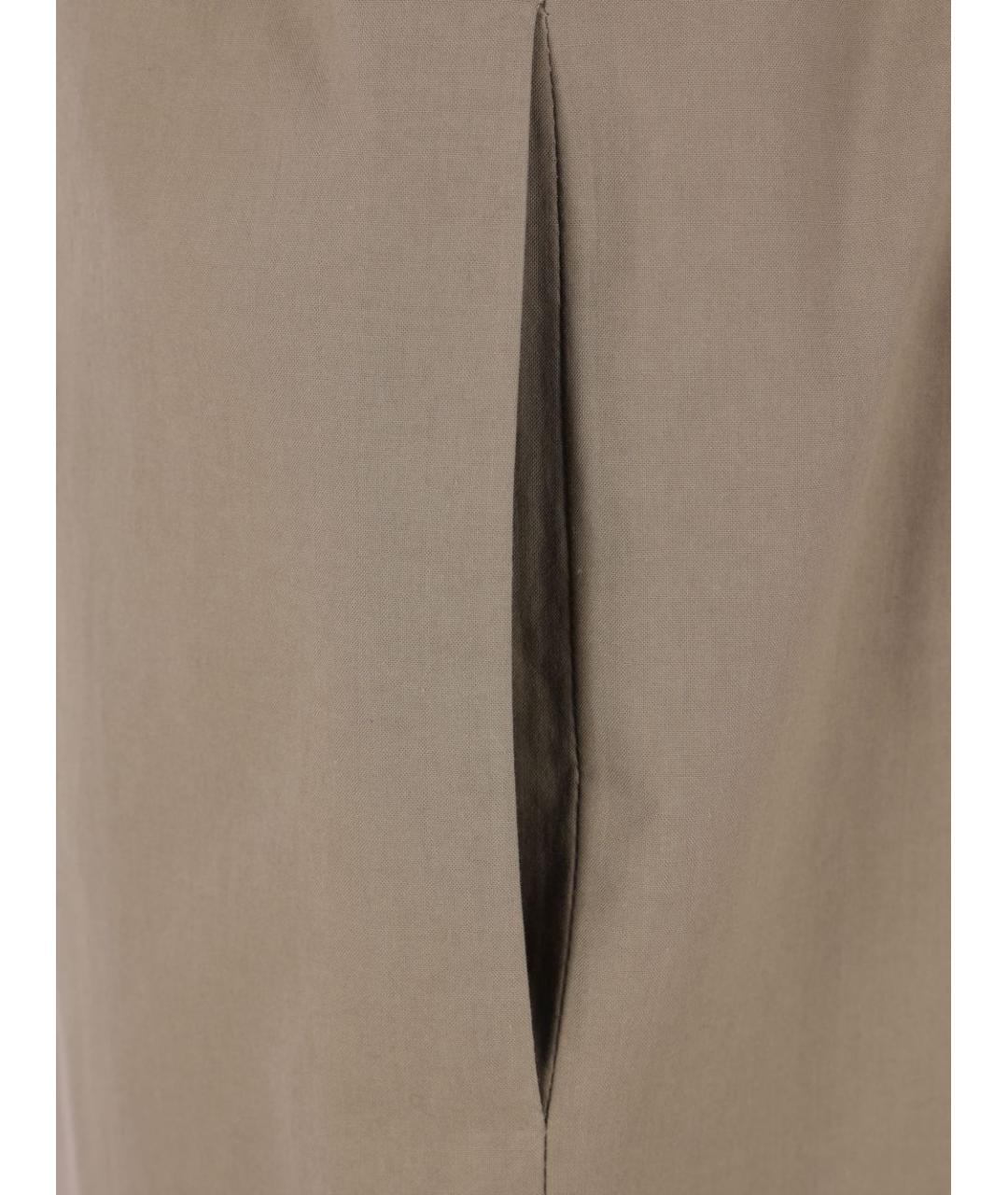 THE ROW Хаки хлопковые прямые брюки, фото 4