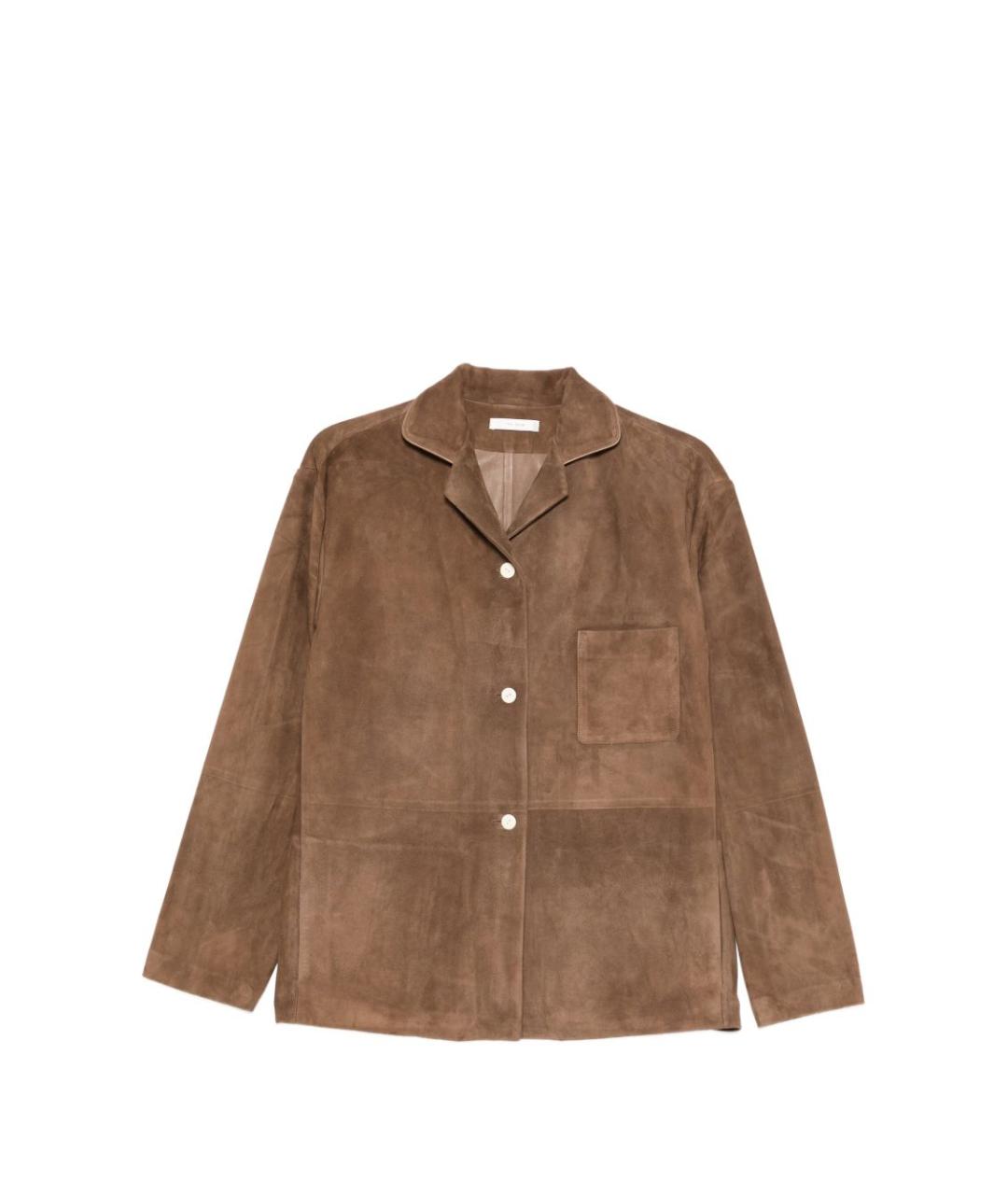 THE ROW Коричневая кожаная рубашка, фото 1