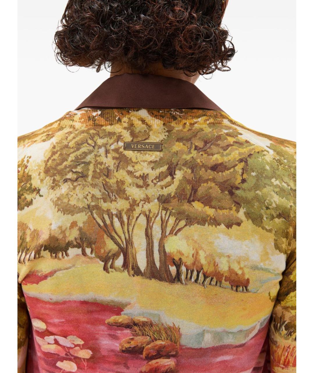 VERSACE Мульти шелковый кардиган, фото 2