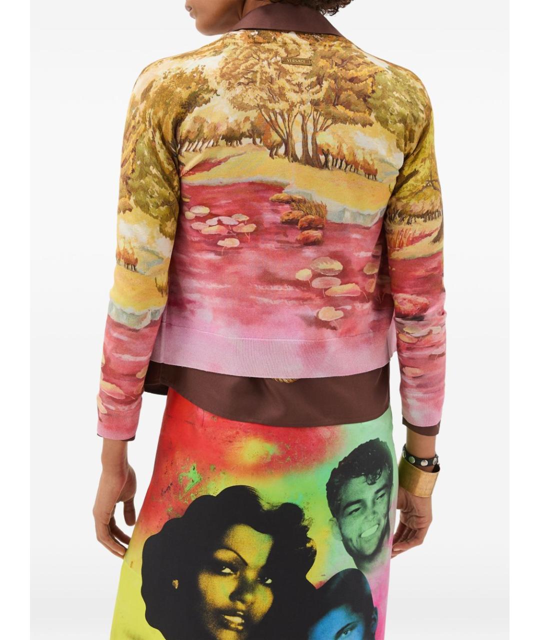 VERSACE Мульти шелковый кардиган, фото 3