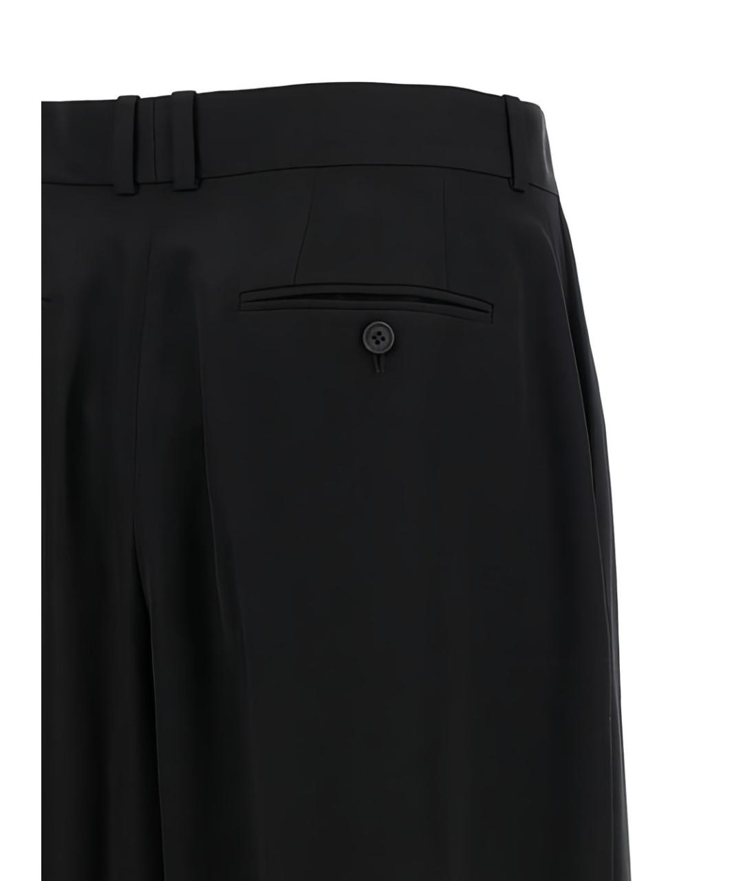 THE ROW Черные шерстяные прямые брюки, фото 4