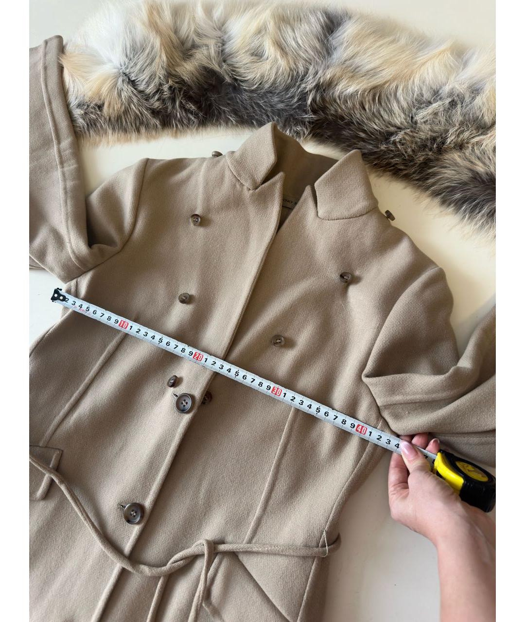 ERMANNO SCERVINO Бежевое шерстяное пальто, фото 7