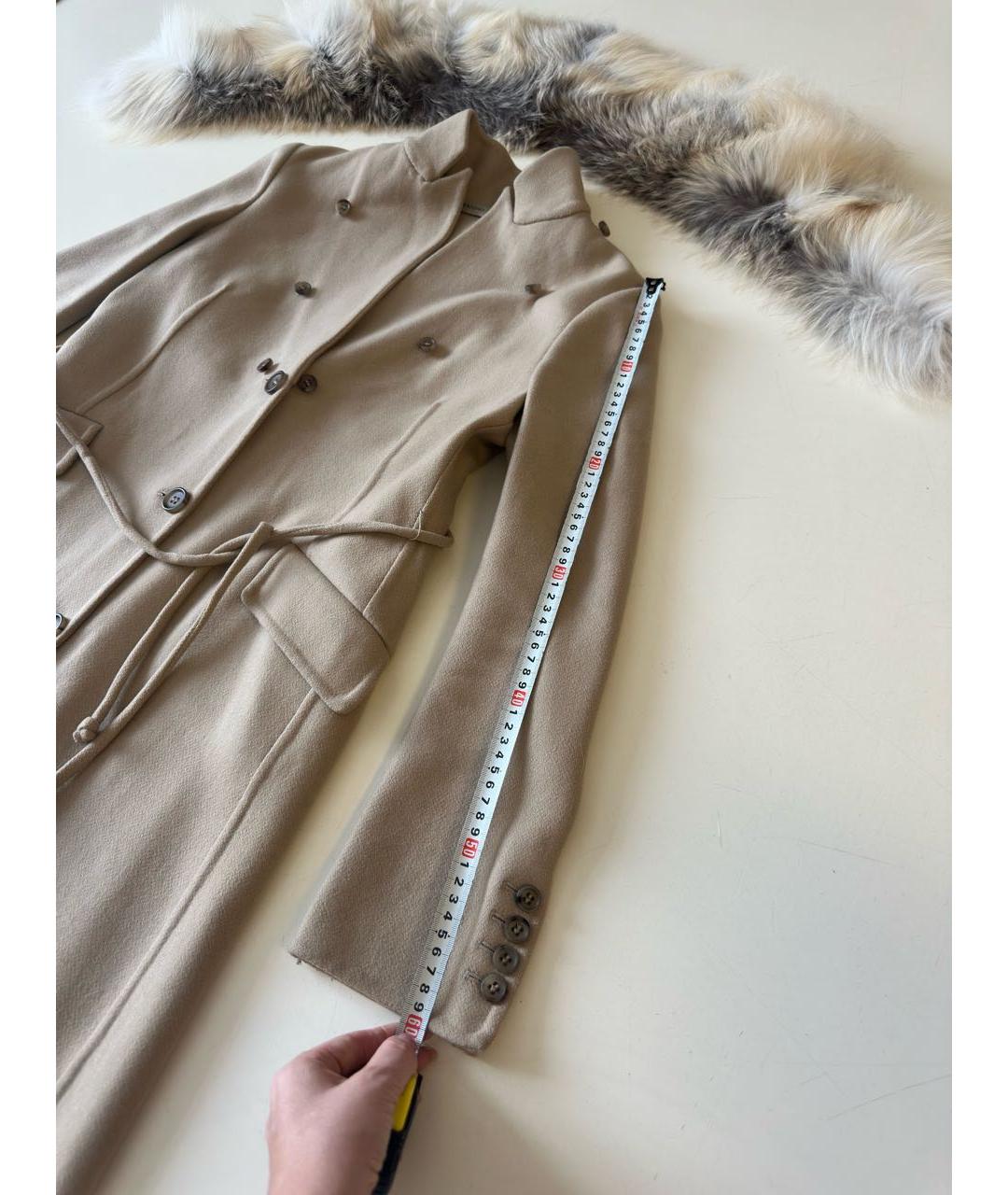 ERMANNO SCERVINO Бежевое шерстяное пальто, фото 8