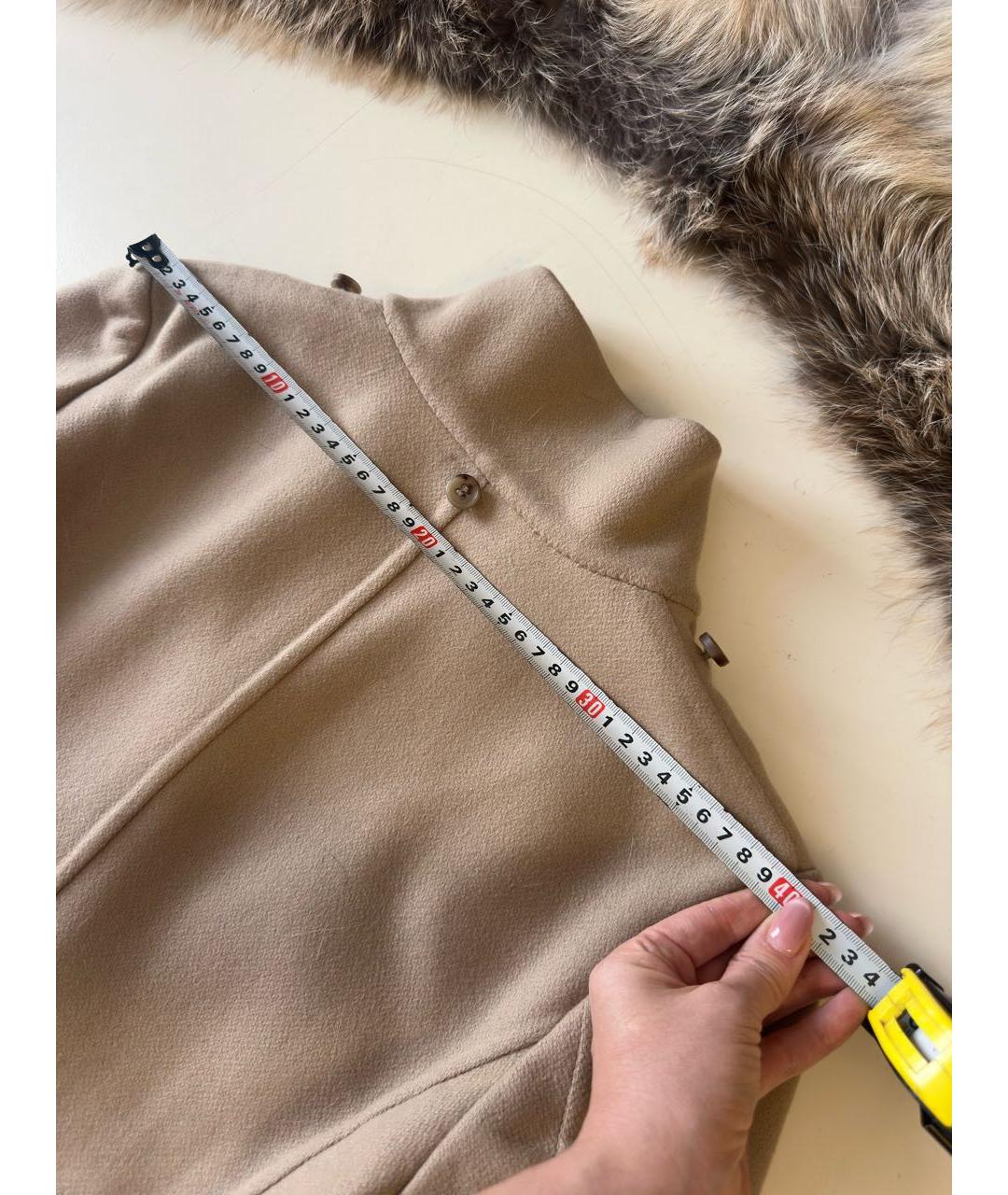 ERMANNO SCERVINO Бежевое шерстяное пальто, фото 6