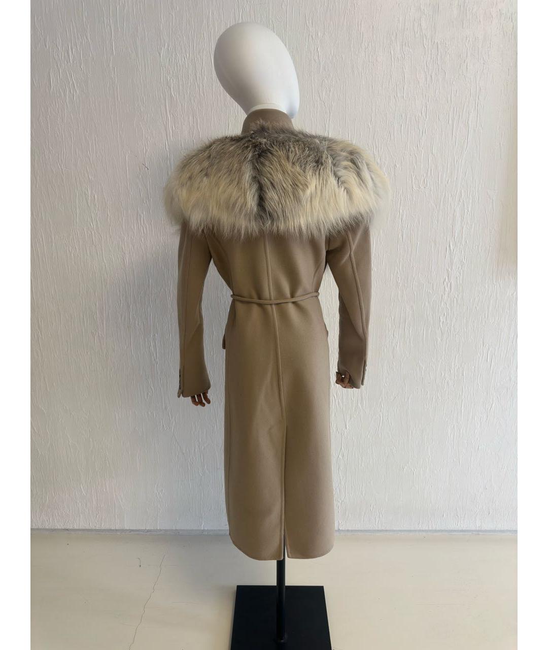 ERMANNO SCERVINO Бежевое шерстяное пальто, фото 2