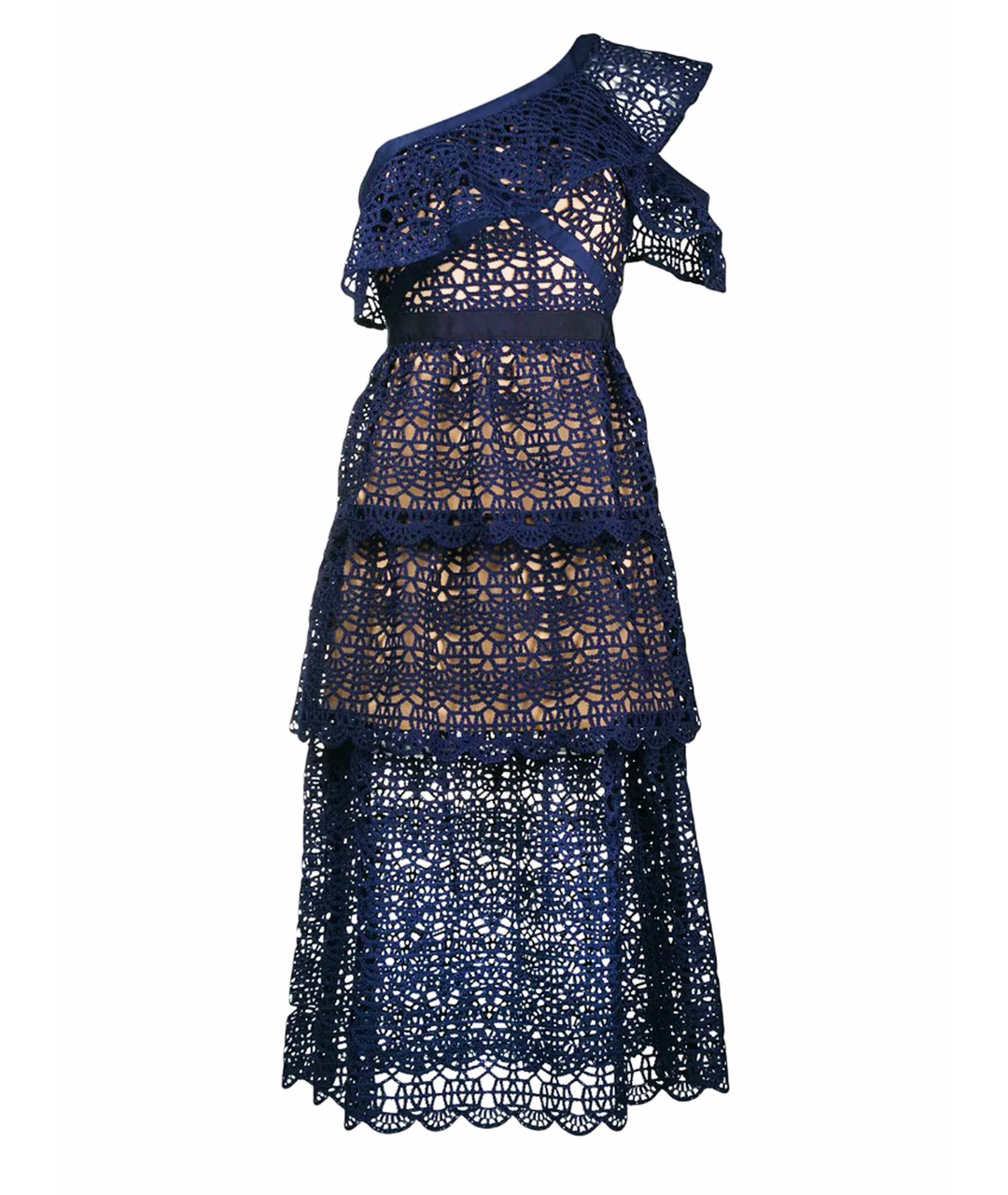 SELF-PORTRAIT Темно-синее повседневное платье, фото 1