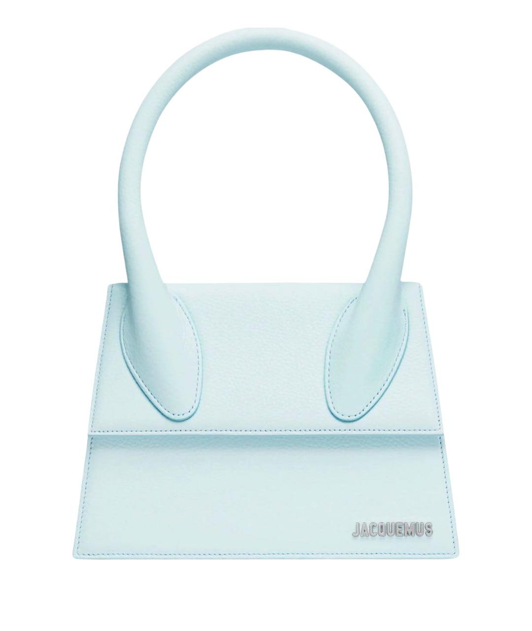 JACQUEMUS Голубая кожаная сумка с короткими ручками, фото 1