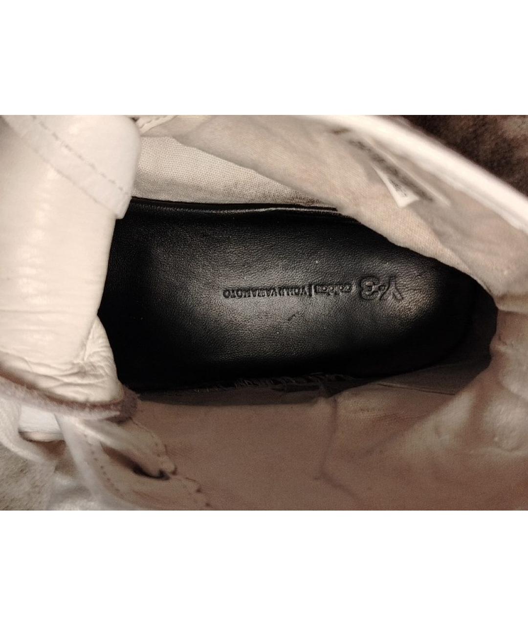 Y-3 Белые кожаные высокие кроссовки / кеды, фото 4