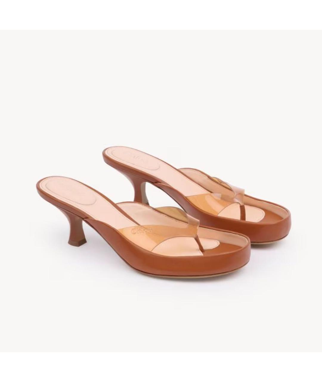 CHLOE Коричневые резиновые босоножки, фото 5