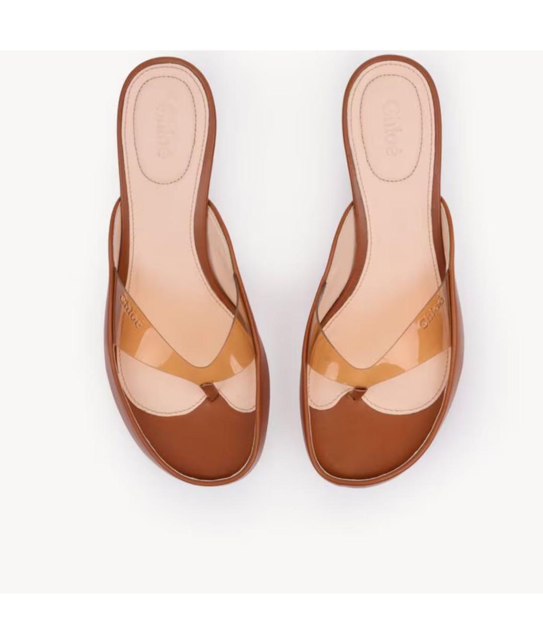 CHLOE Коричневые резиновые босоножки, фото 4