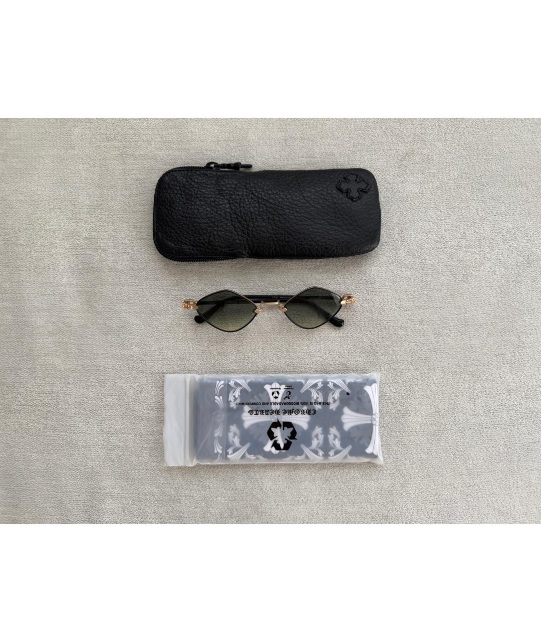 CHROME HEARTS Золотые металлические солнцезащитные очки, фото 2