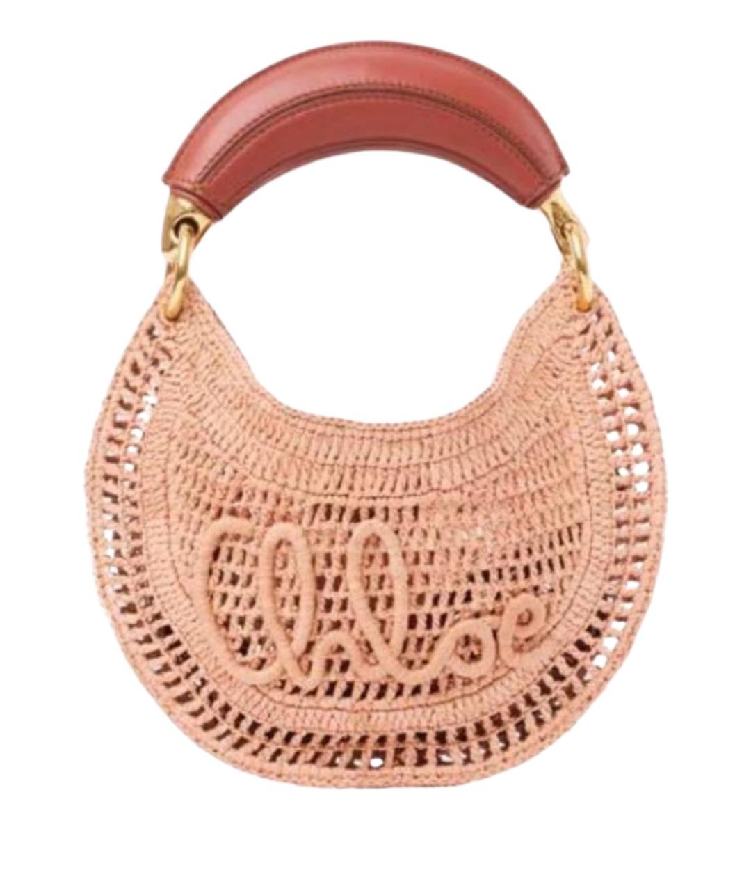 CHLOE Коралловая пелетеная сумка через плечо, фото 1