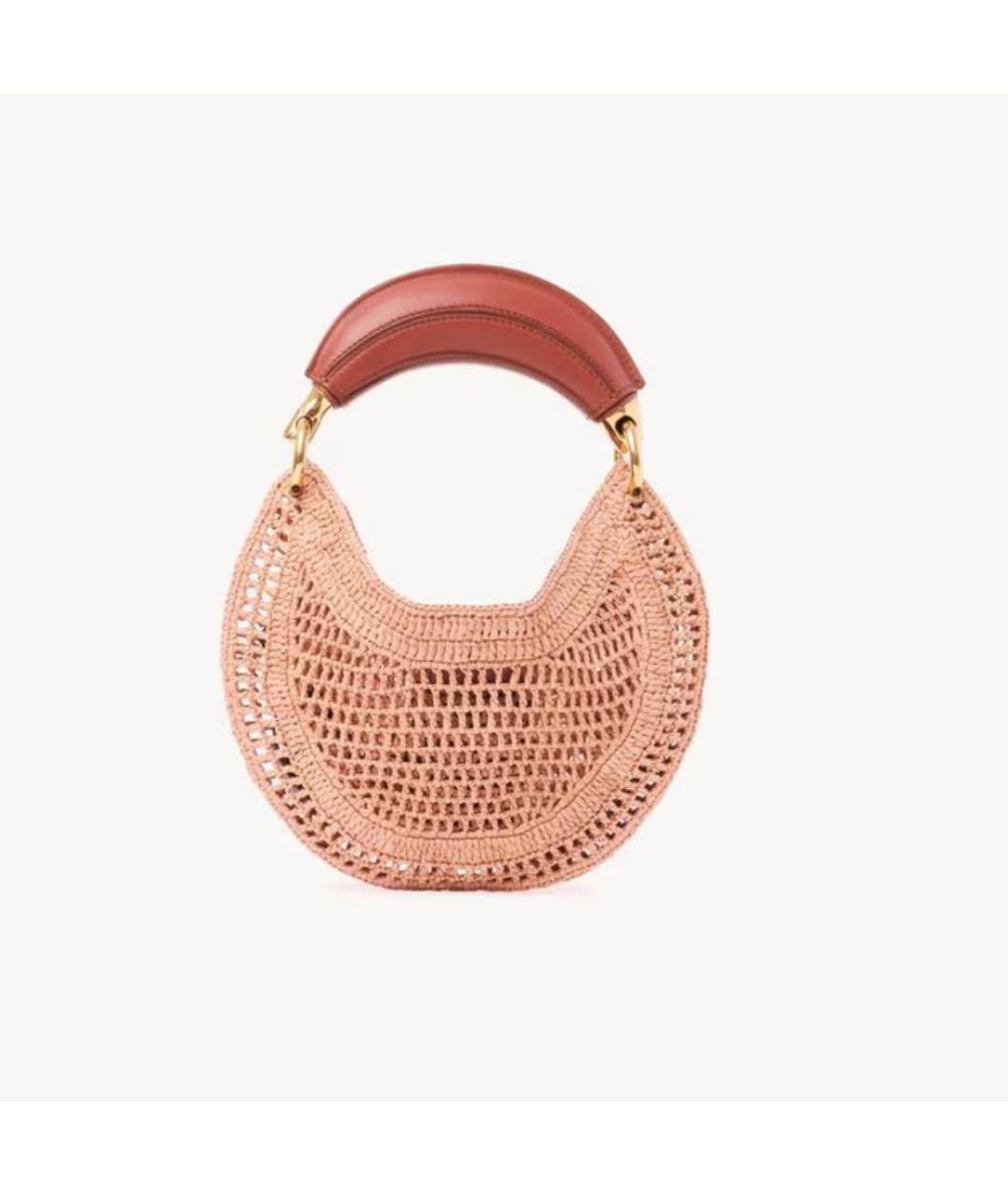 CHLOE Коралловая пелетеная сумка через плечо, фото 4