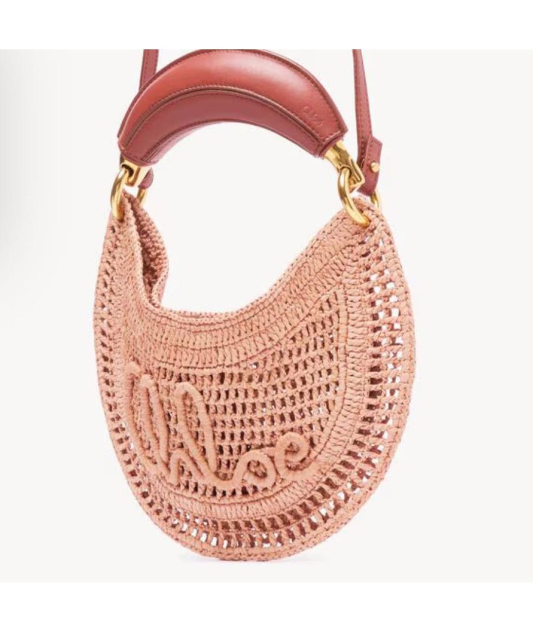 CHLOE Коралловая пелетеная сумка через плечо, фото 3