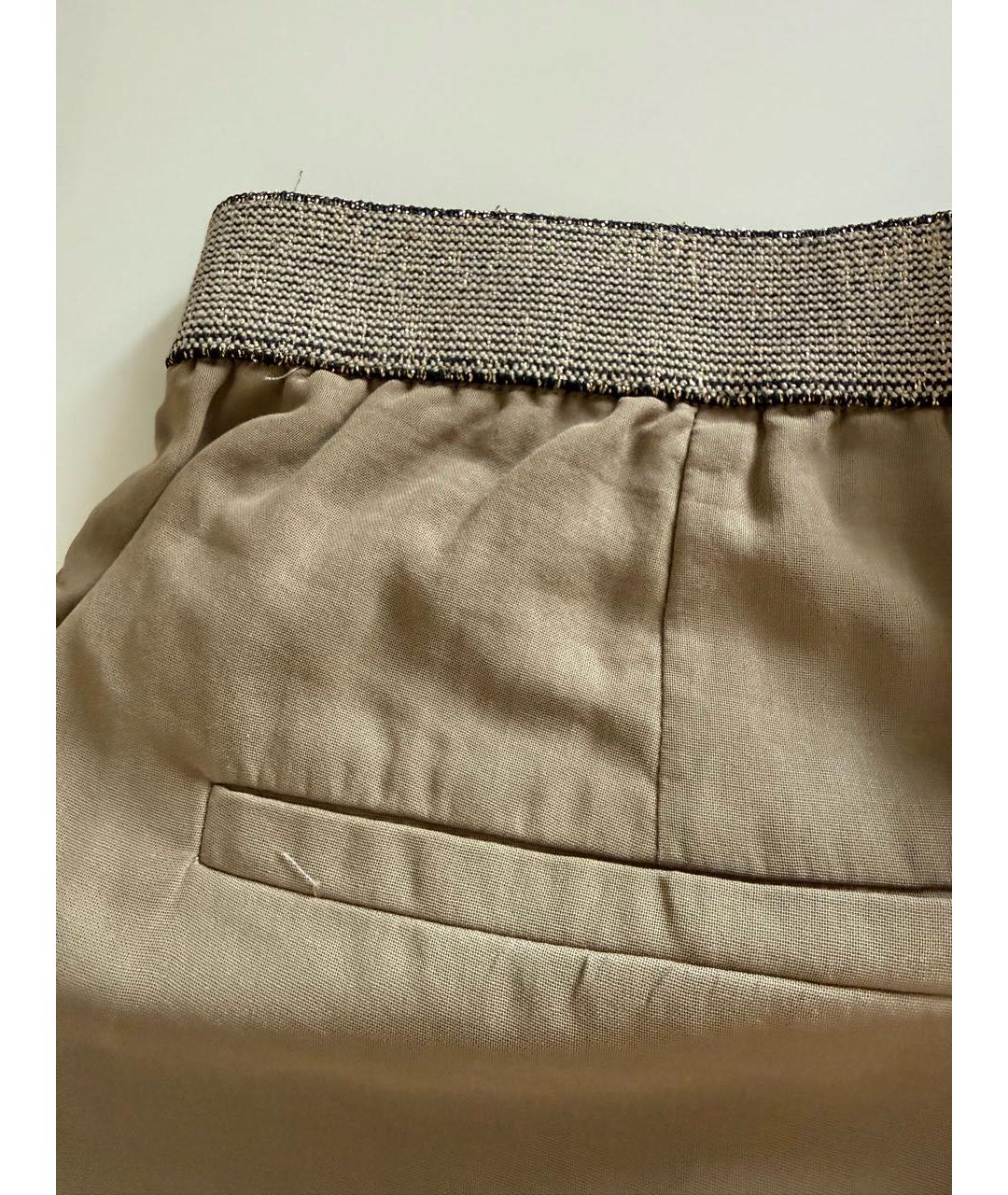 BRUNELLO CUCINELLI Хаки хлопковые прямые брюки, фото 7